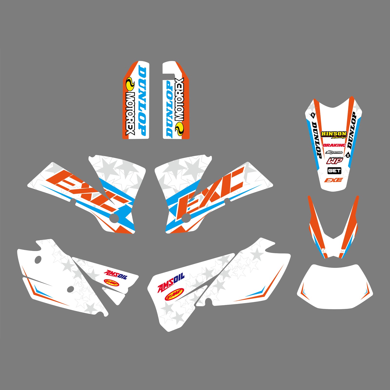 Graphics Motocross Background Fairing Decal Sticker For KTM EXC 2004