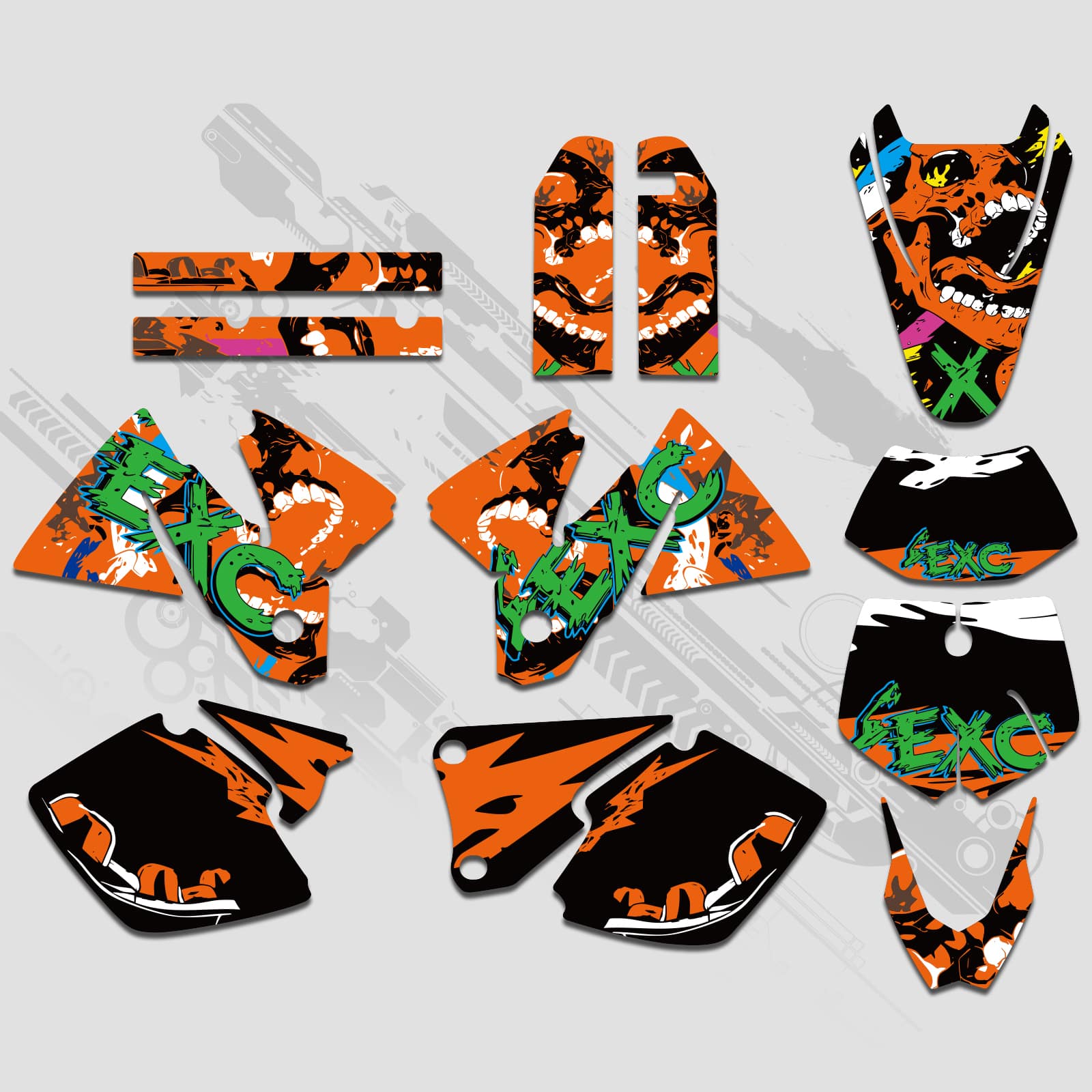 Full Graphics Decals Stickers Set For KTM EXC 1998-2000