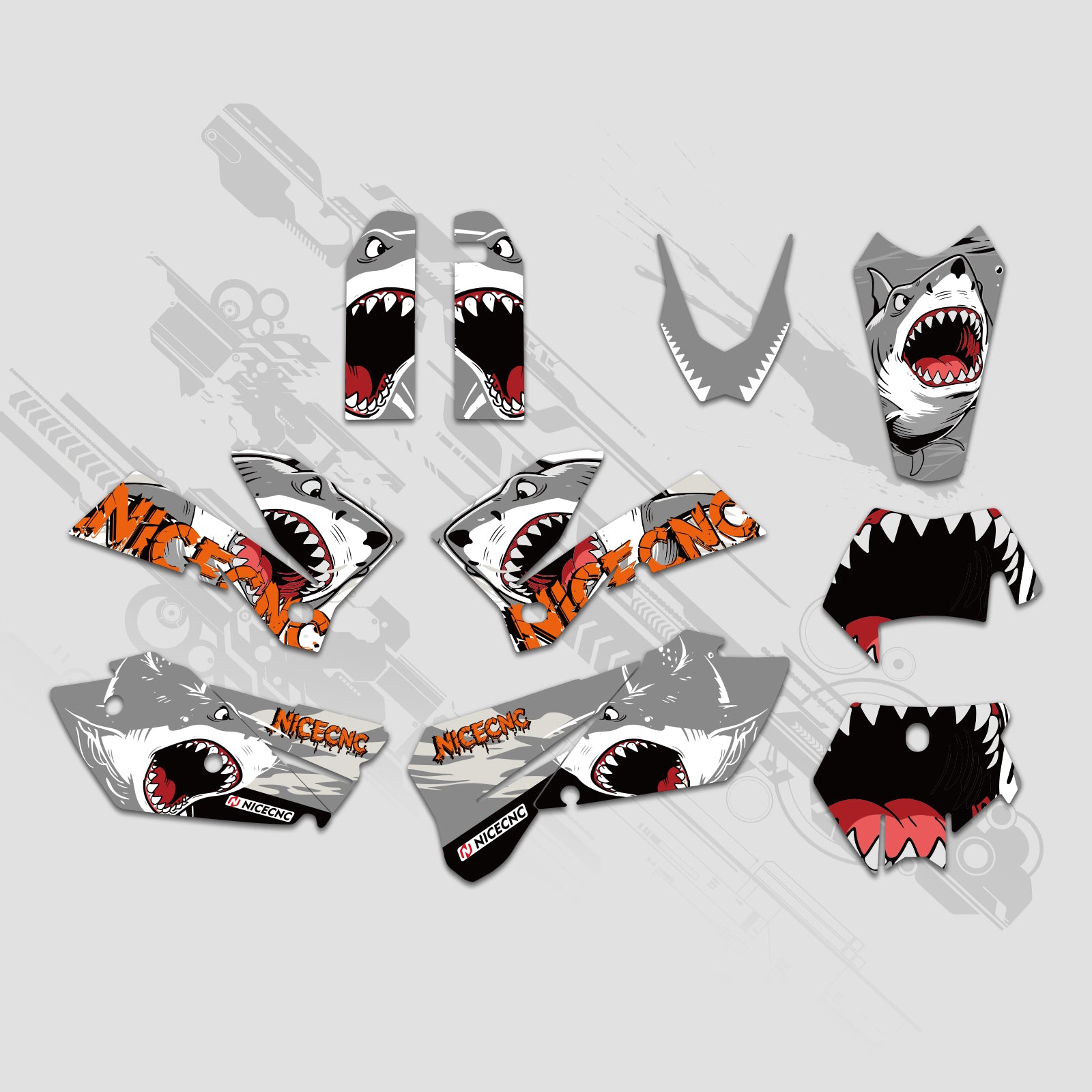 Off-Road Bike Full Graphics Decals Stickers Set For KTM EXC 2005-2007