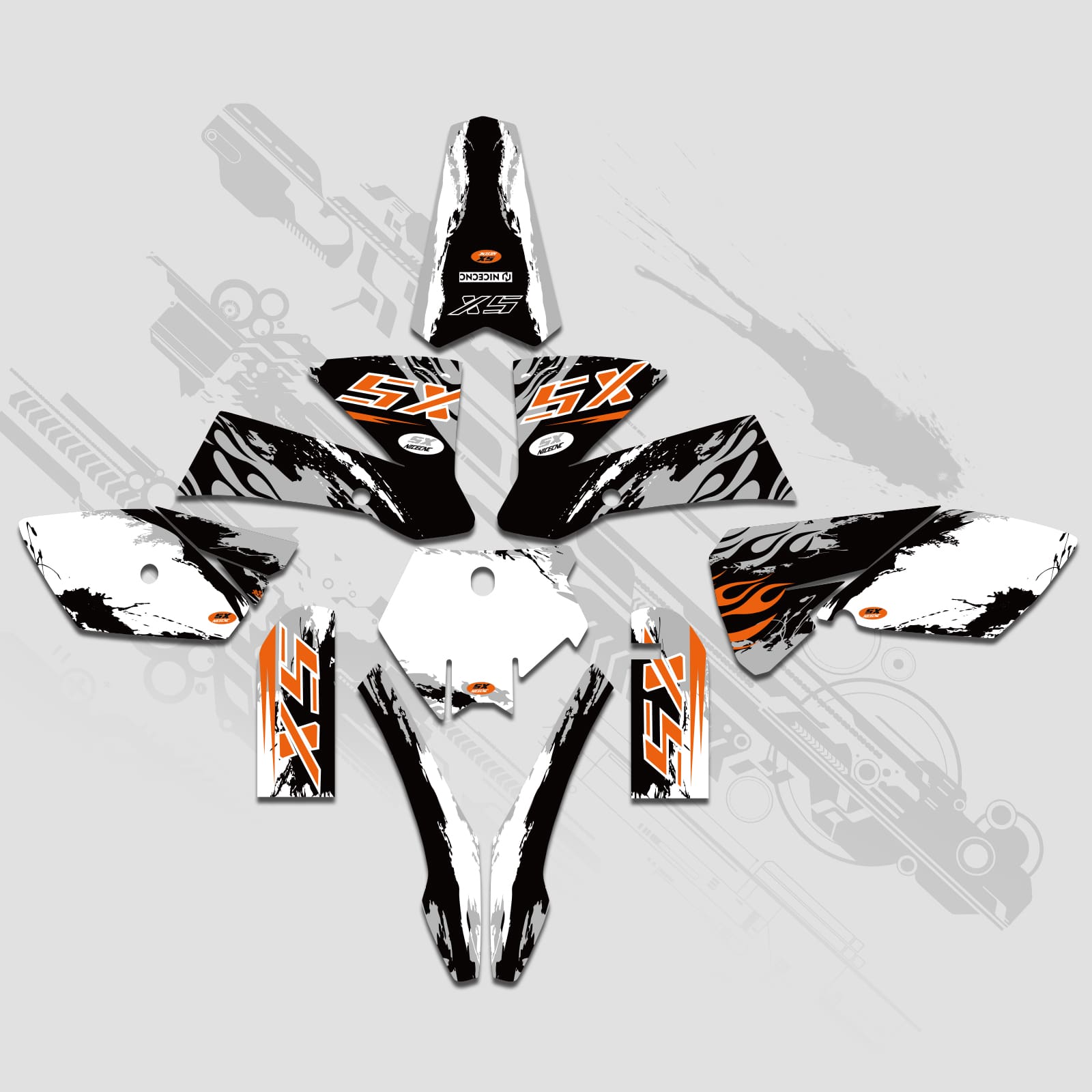 Full Graphics Decals Stickers Kit For KTM SX 85-105 2003-2005