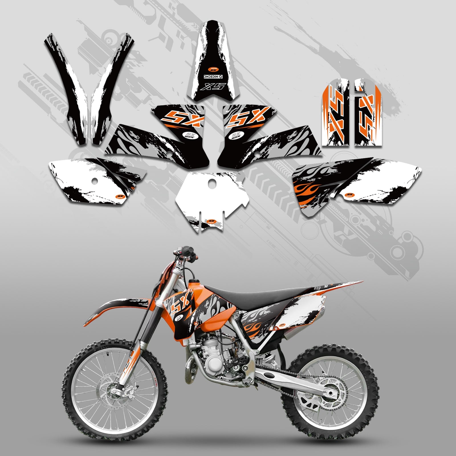 Full Graphics Decals Stickers Kit For KTM SX 85-105 2003-2005