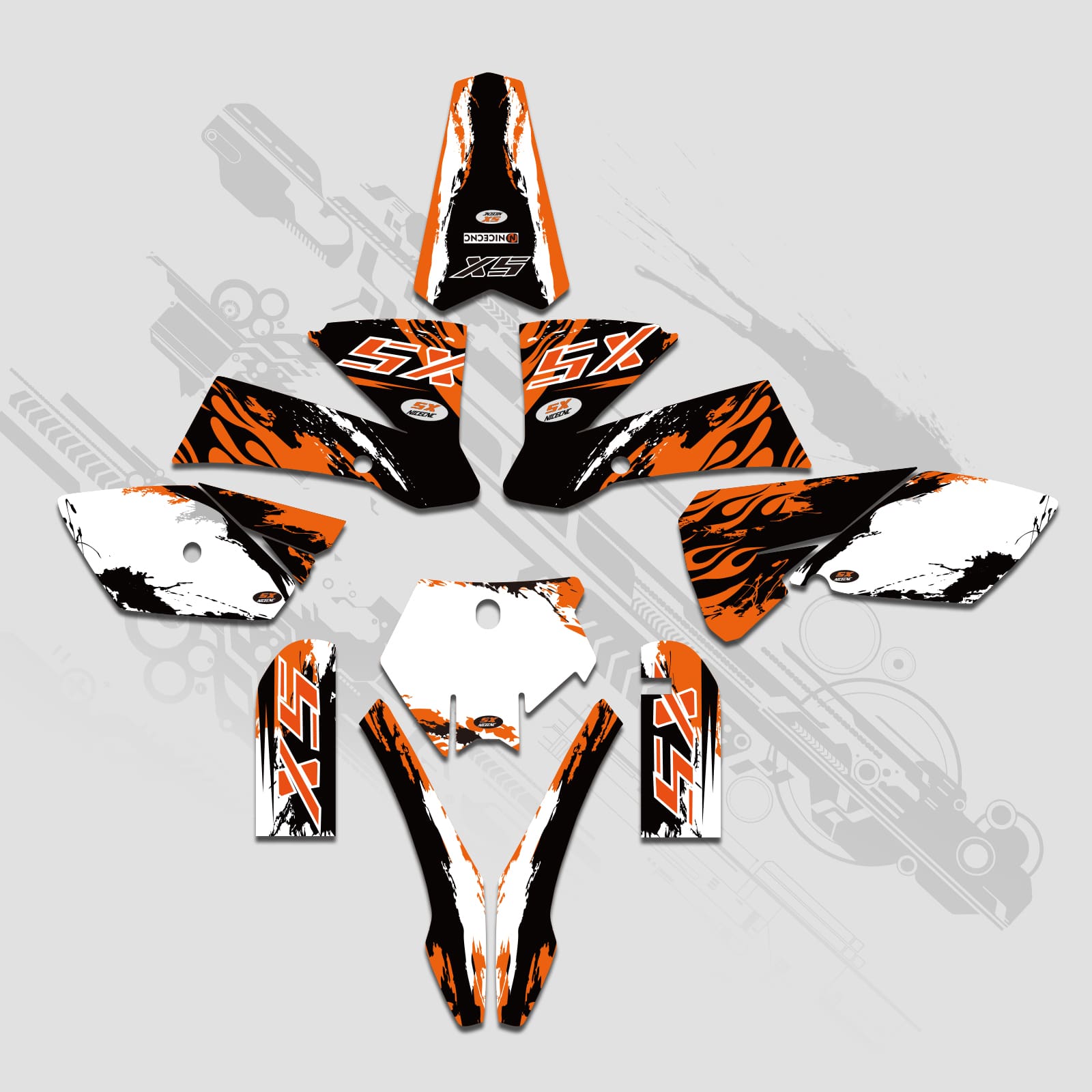 Motorcycle Full Graphics Decals Stickers Set For KTM SX 85-105 2003-2005