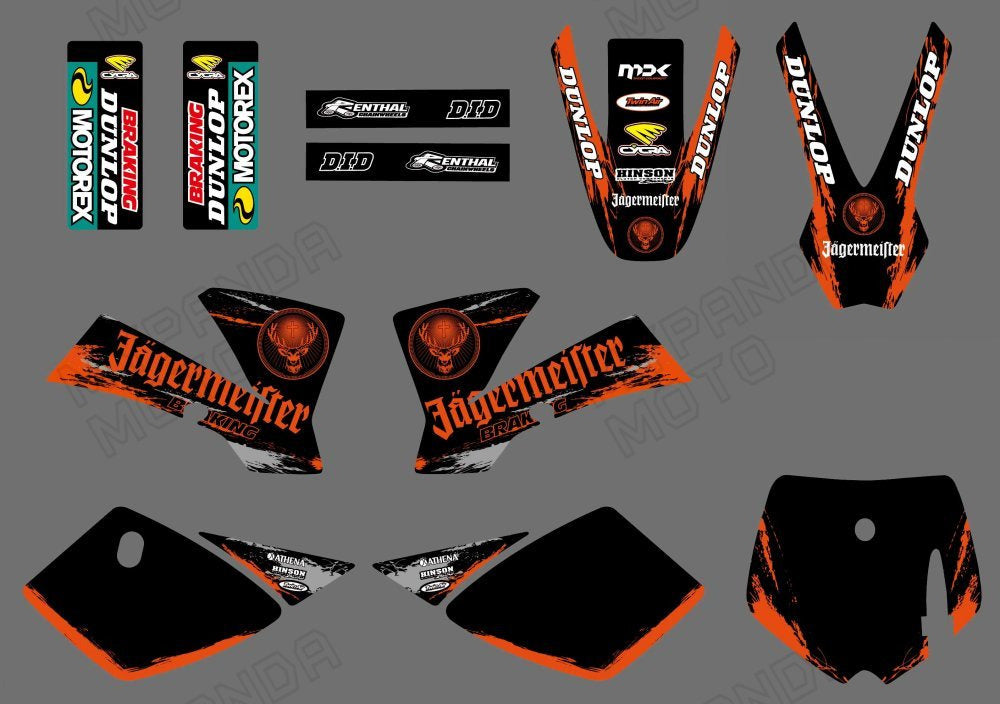Motorcycle Graphic Full Decals Stickers Kit For KTM SX50 2002-2008