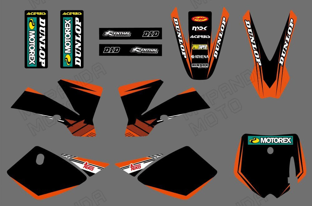 Motorcycle Graphic Full Decals Stickers Kit For KTM SX50 2002-2008