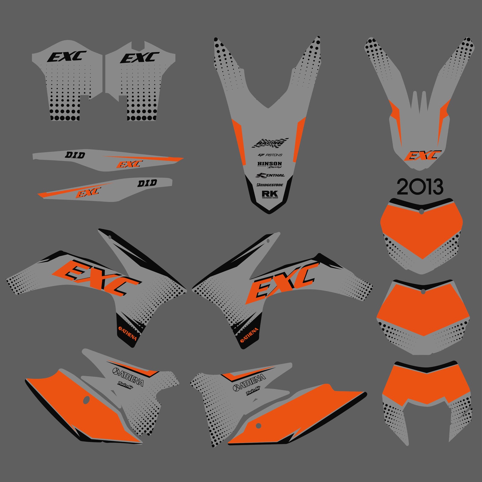 Personality Team Graphics Decals Stickers Kit For KTM EXC 2012-2013 XC 2011