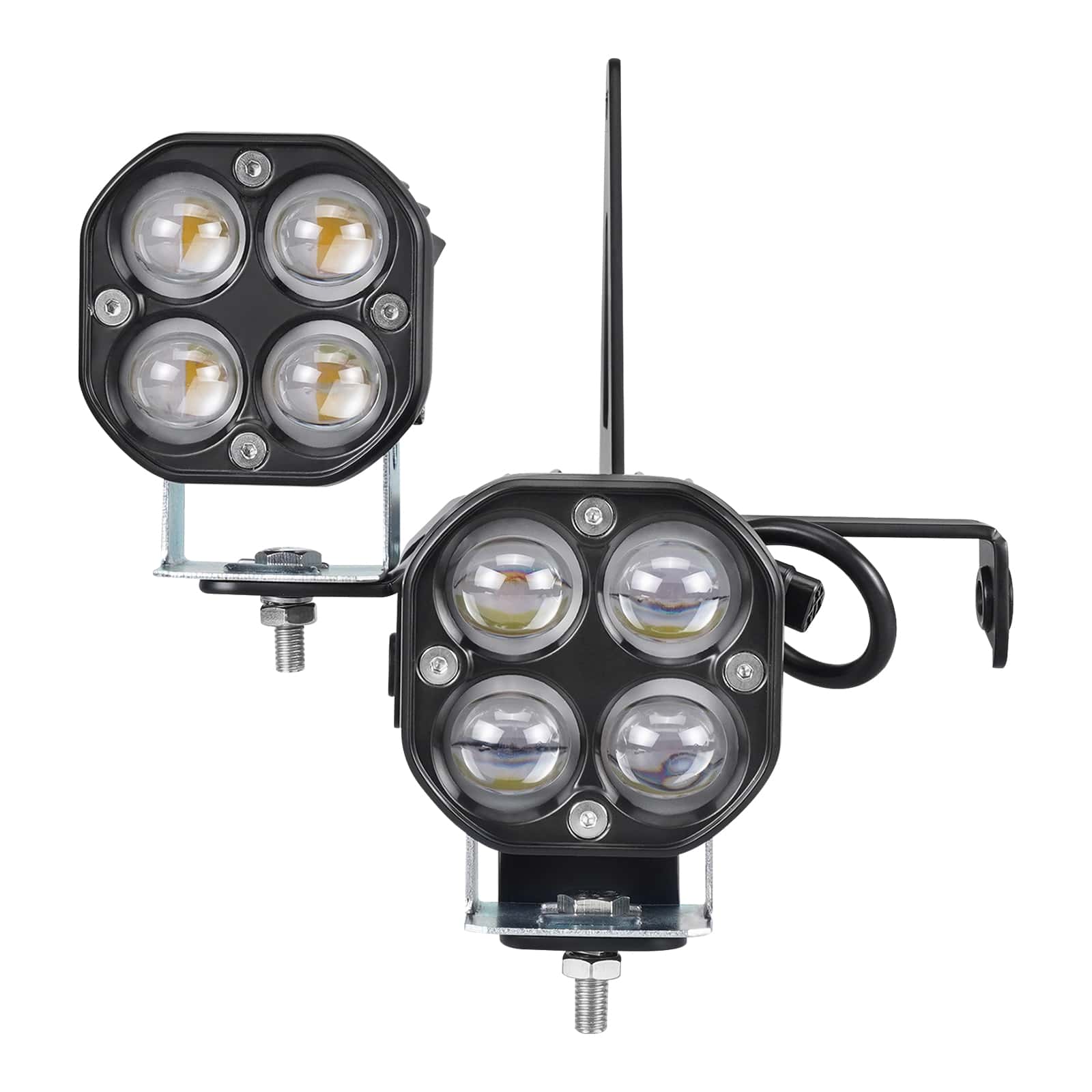 LED Front Work Lights Headlights w/Adjustable Bracket For Yamaha Raptor 700 / 700R