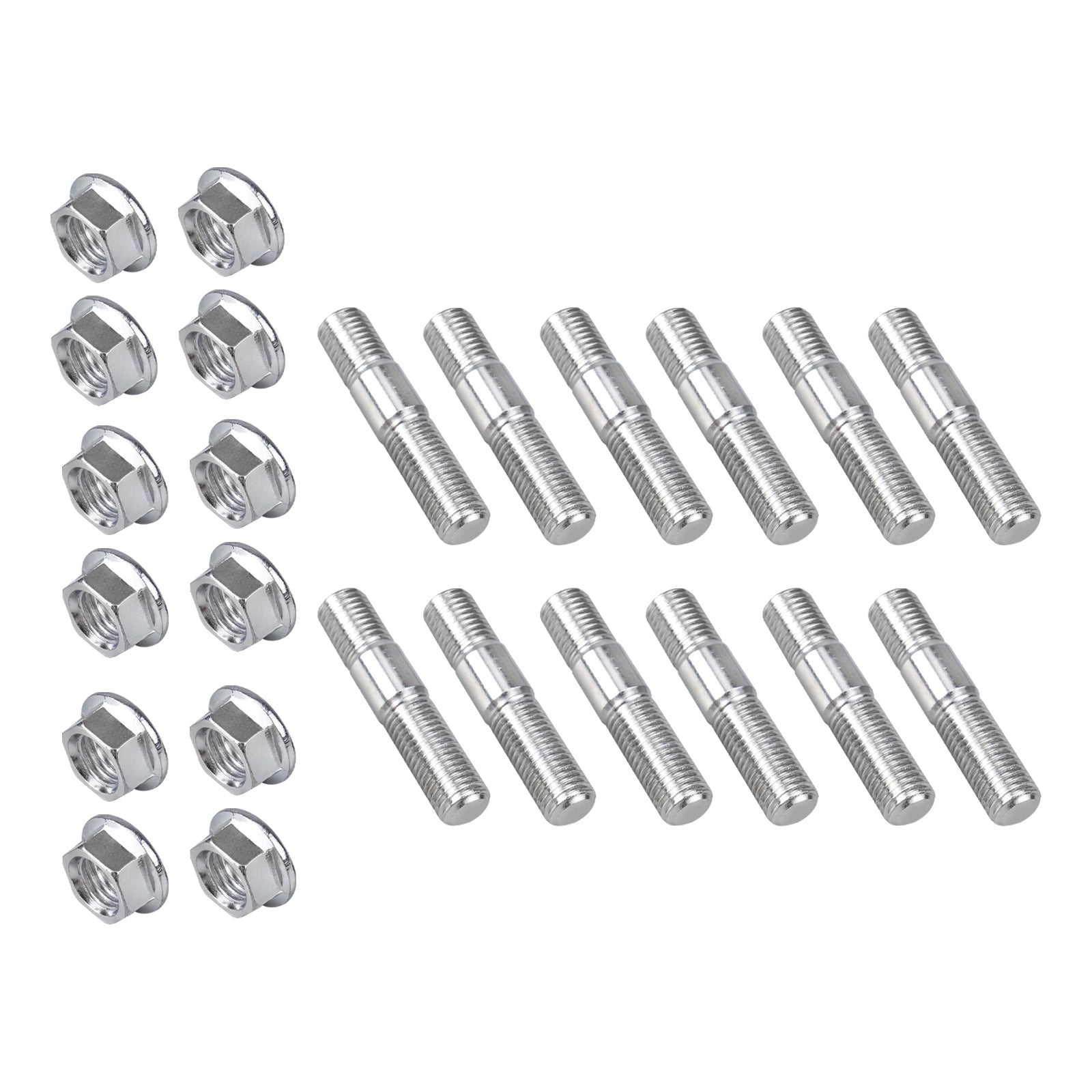 10mm M10x1.25 Stainless Steel Studs & Serrated Nuts Manifold Flange Kit