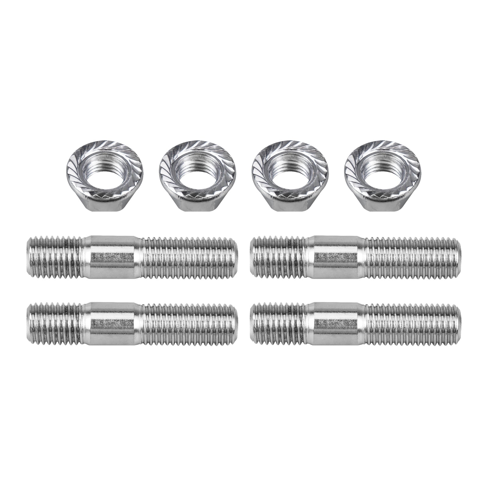 10mm M10x1.25 Stainless Steel Studs & Serrated Nuts Manifold Flange Kit