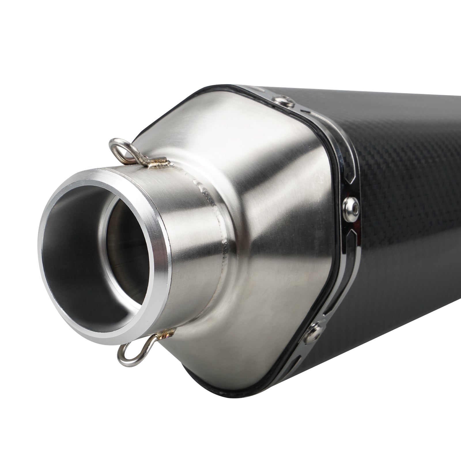 Universal 38/51/60.5mm Motorcycle ATV Exhaust Muffler Tail Pipe Adapter Kit Carbon Fiber