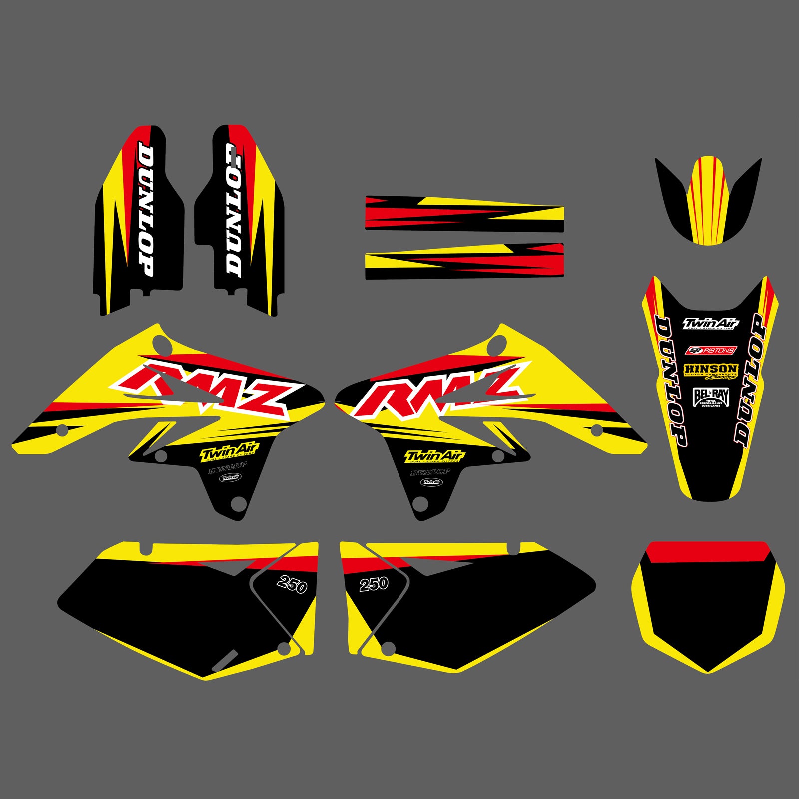 Motorcycle Graphics Backgrounds Decals Stickers for Suzuki RMZ250 07-09