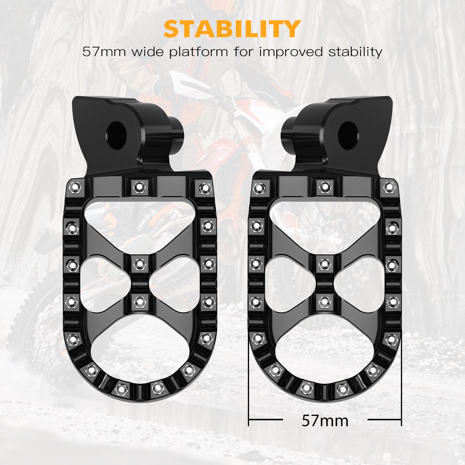 Wide Forged Motorcycle Foot Pegs Pedal For Yamaha YZ65 YZ85 YZ125 YZ250 YZ450F WR250F