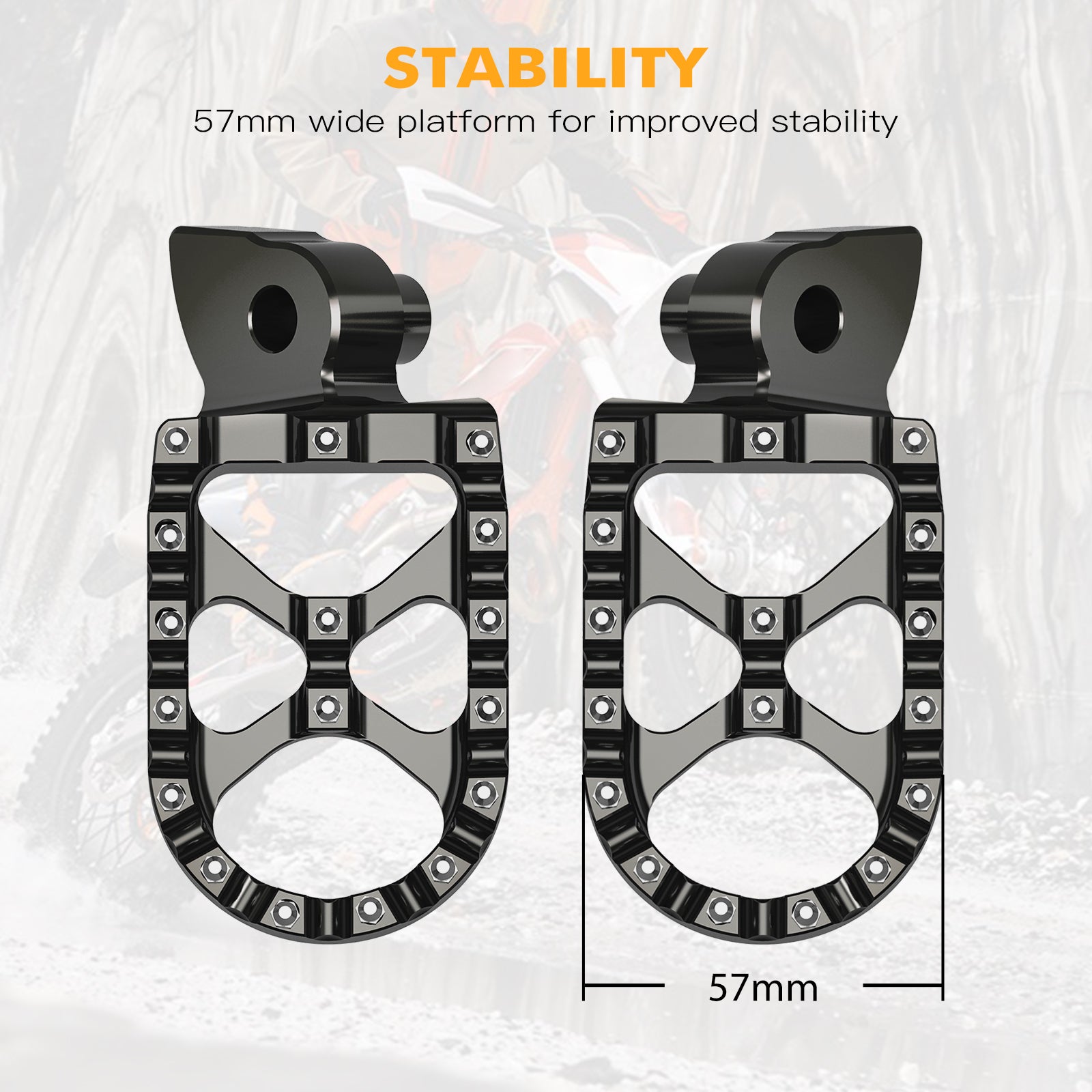 Wide Forged Motorcycle Foot Pegs Pedal For Yamaha YZ65 YZ85 YZ125 YZ250 YZ450F WR250F