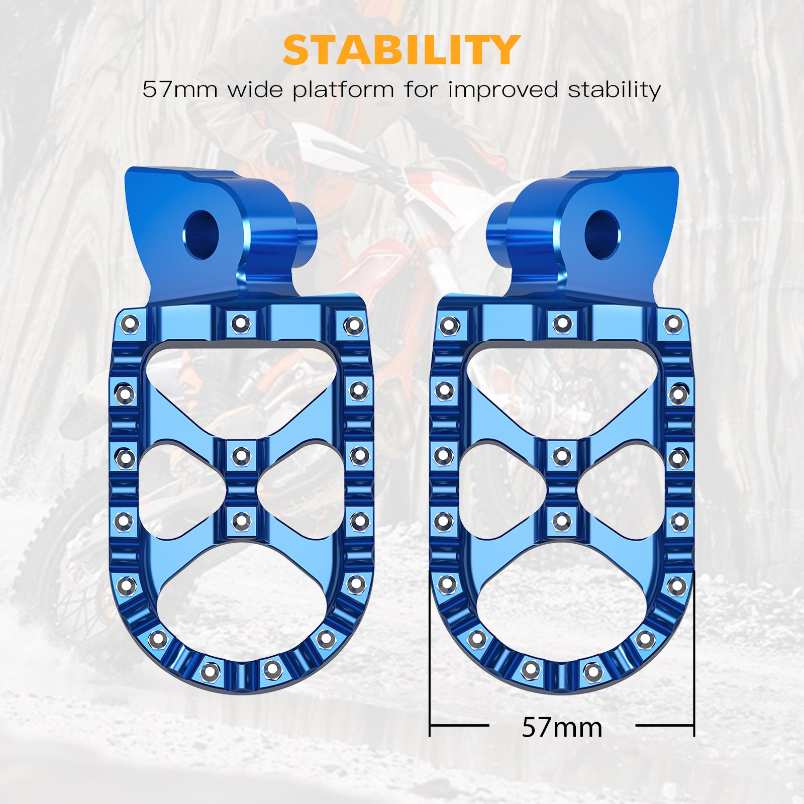 Wide Forged Motorcycle Foot Pegs Pedal For Yamaha YZ65 YZ85 YZ125 YZ250 YZ450F WR250F