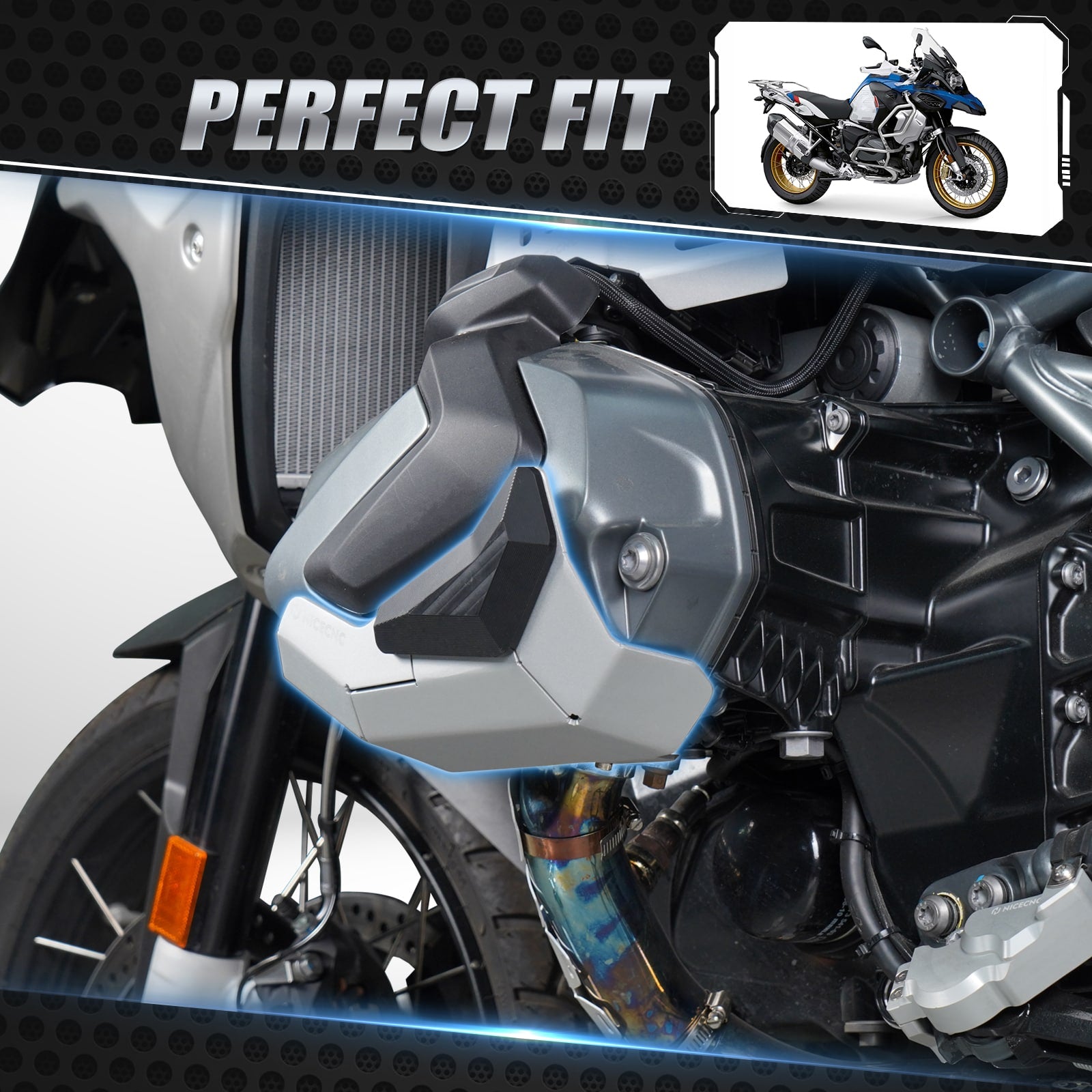 Engine Cylinder Head Side Cover For BMW R1250GS Adventure 2019-2024 R1250RS 2018-2024 R1250RT 2018-2024