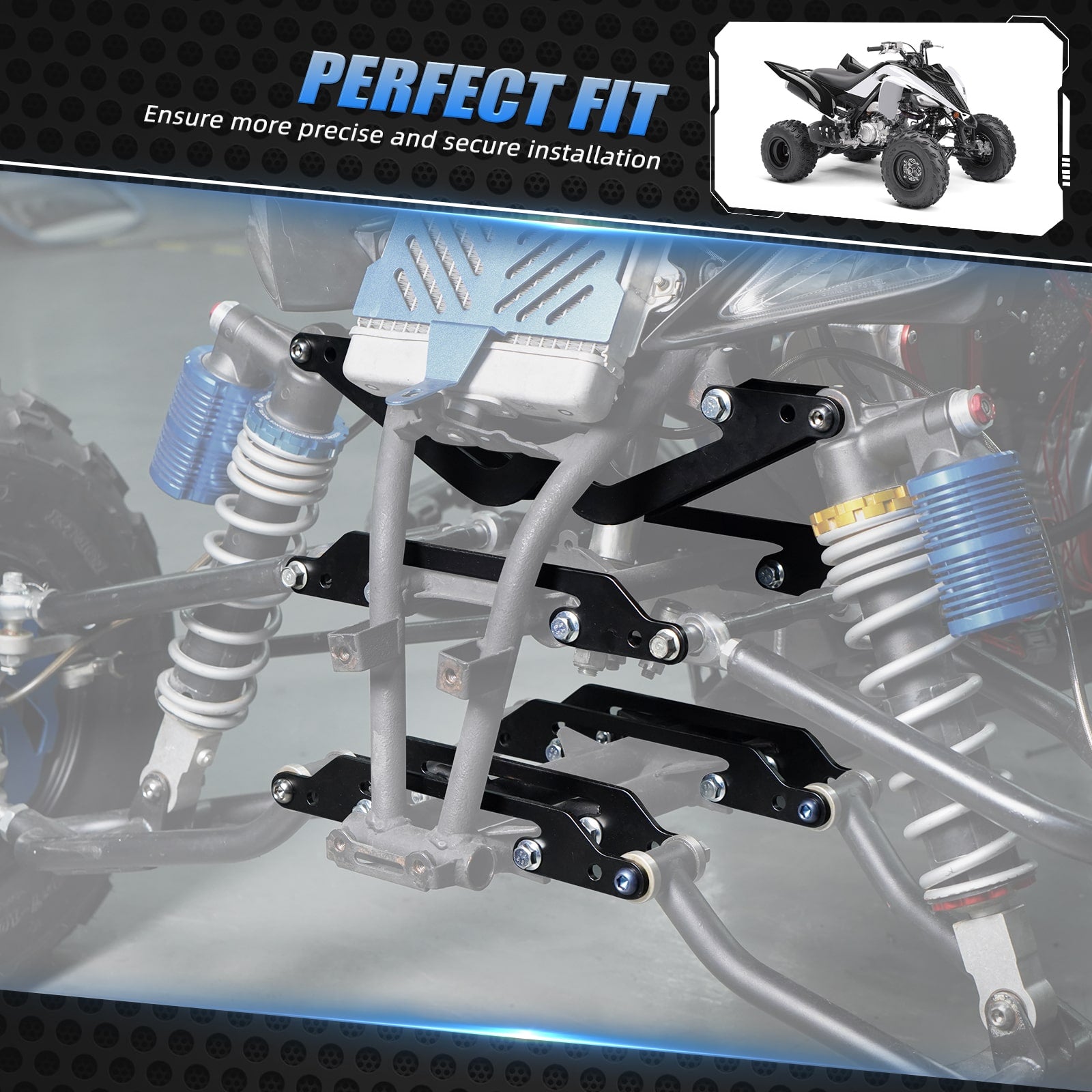 A-arms & Shocks Widening Kit Q235 Carbon Steel For Yamaha Raptor 700 700R 2016-2024