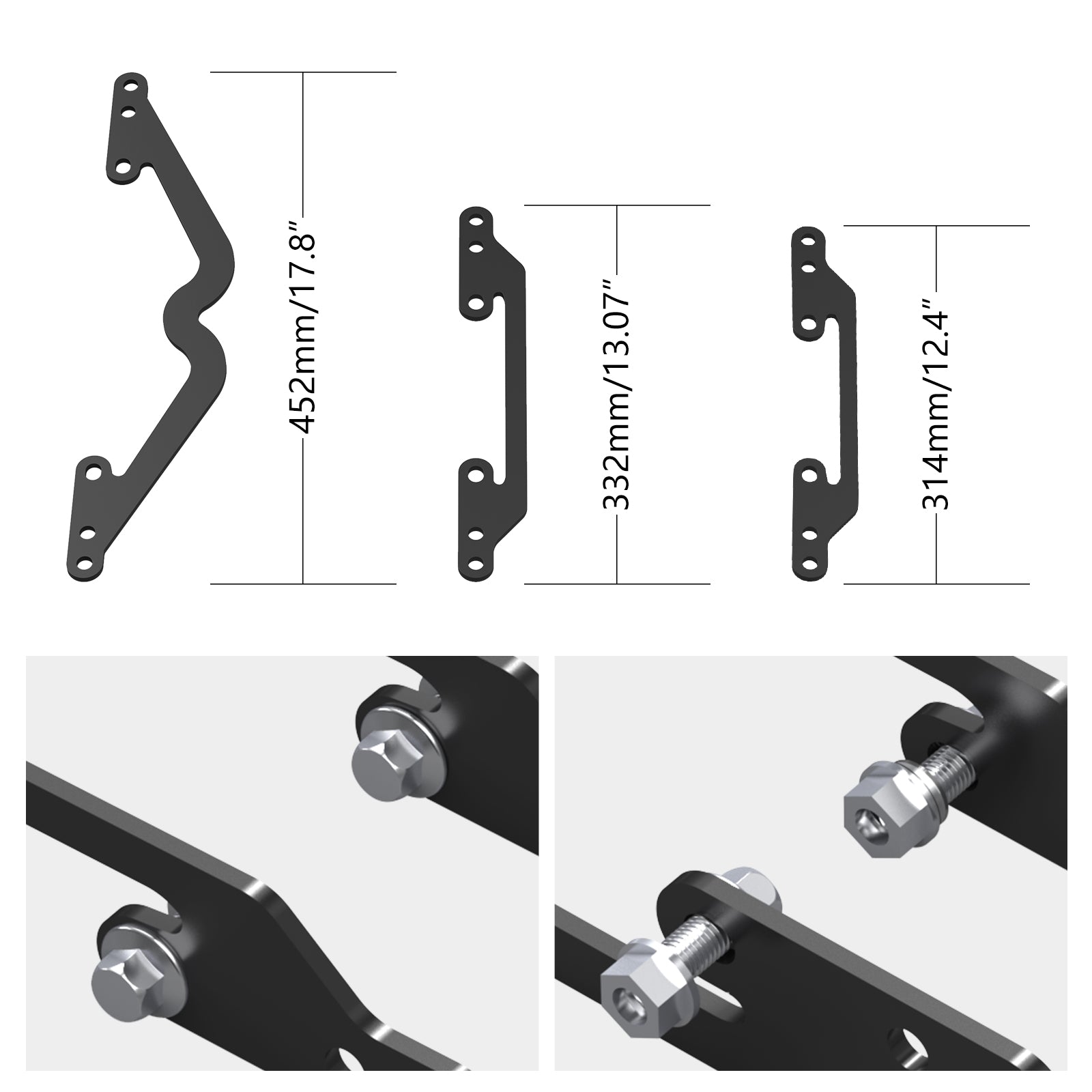 A-arms & Shocks Widening Kit Q235 Carbon Steel For Yamaha Raptor 700 700R 2016-2024