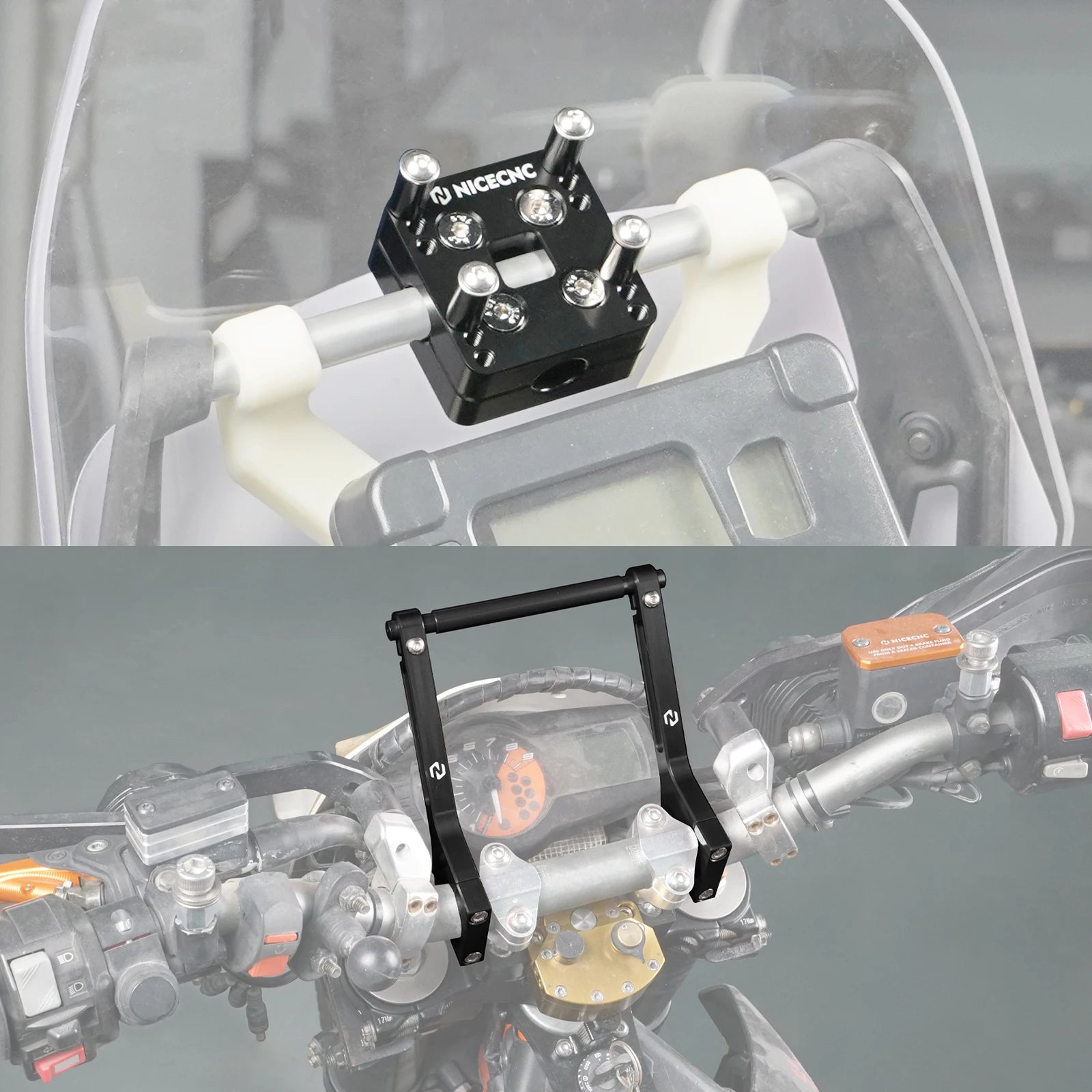 Roadbook Mounting Arms + GPS Holder Bar Clamp For Husqvarna TE FE TX FX 701 Enduro SM