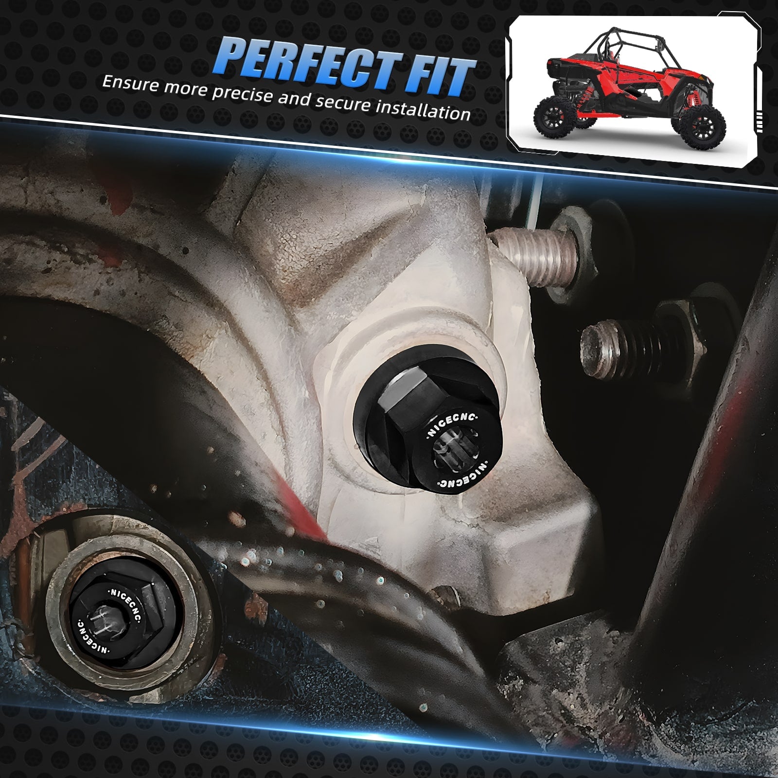 Magnetic Front Differential Fill and Drain Plug with O Ring Kit For Polaris RZR 800 XP 900 550 XP XP4