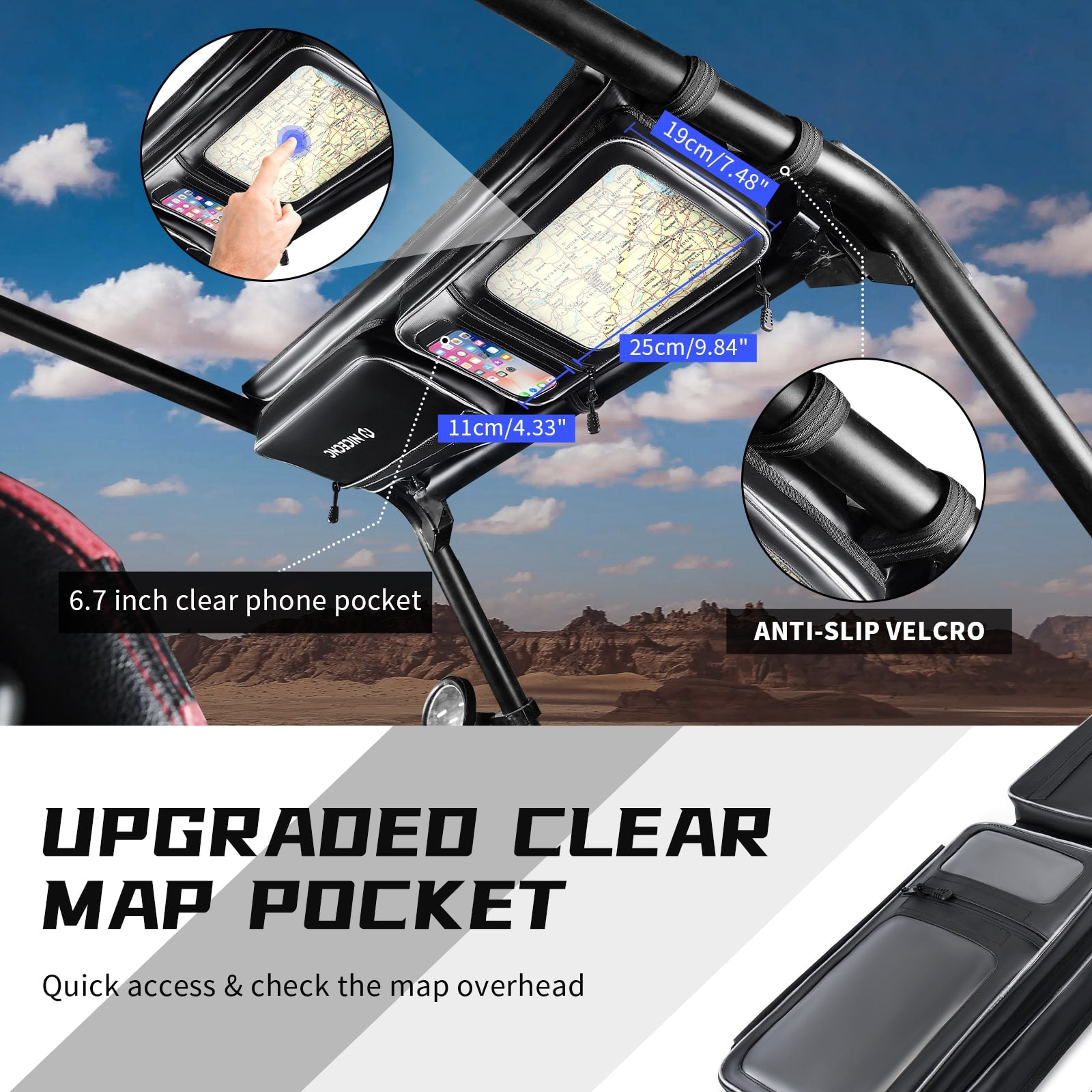 UTV  Overhead Storage Bag For Polaris RZR XP 1000 / XP 4 1000 / Turbo