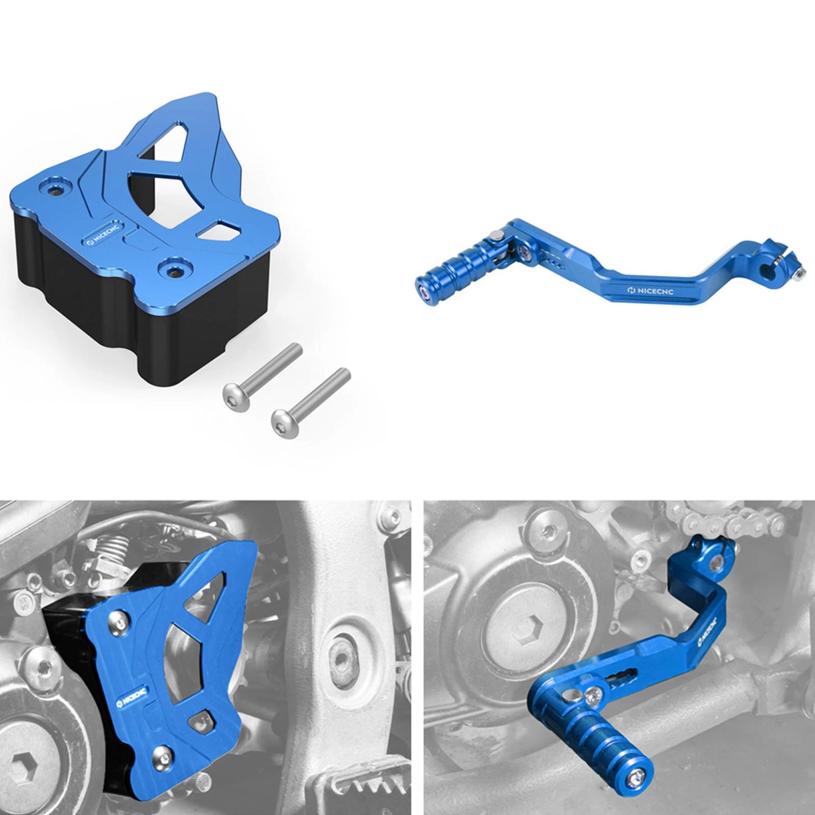 ATV Engine Case Saver Chain Guide Guard+ Folding Shift Lever For Yamaha YFZ450R
