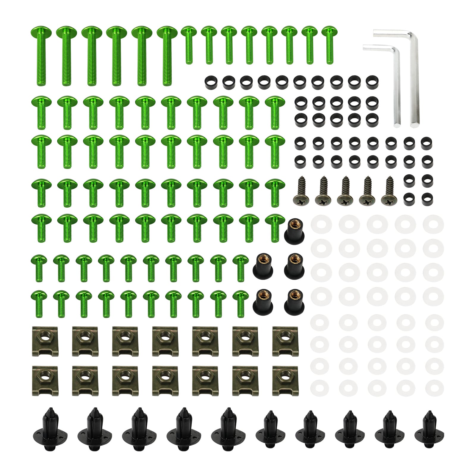 NICECNC 155pc Sportbike Fairing Bolt Kit – Complete Fastener Set With Aluminum Screws & Clips