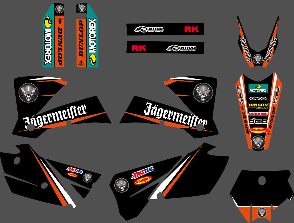 Team Graphics Backgrounds Decals Stickers For 2003-2004 KTM SX 125/200/250/300/450/525