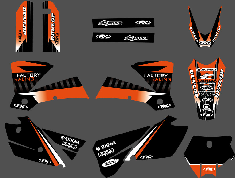 Team Graphics Backgrounds Decals Stickers For 2003-2004 KTM SX 125/200/250/300/450/525