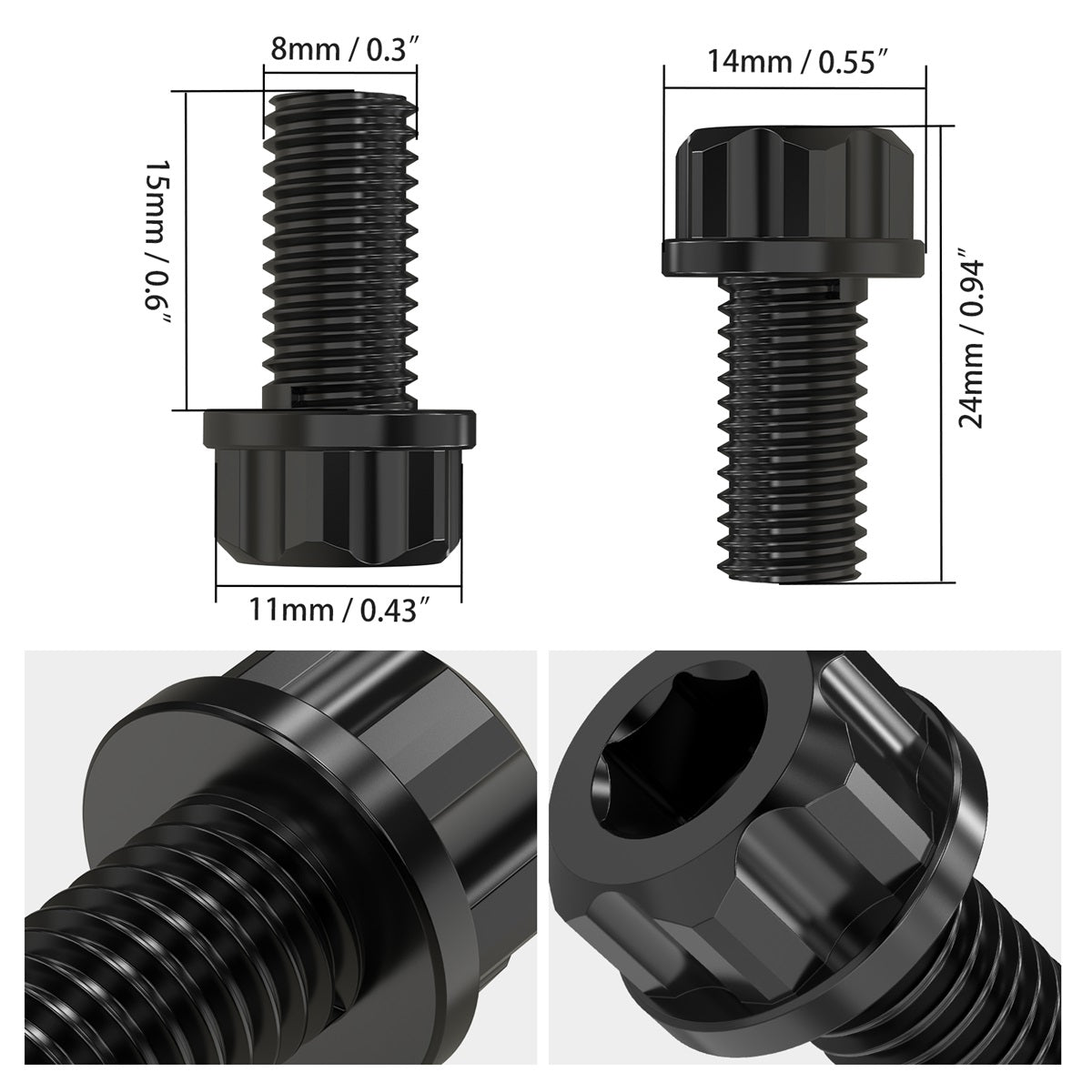 5PCS M8 Rear Sprocket Bolts For Surron Light Bee X/ S/ L1E Segway X160 X260