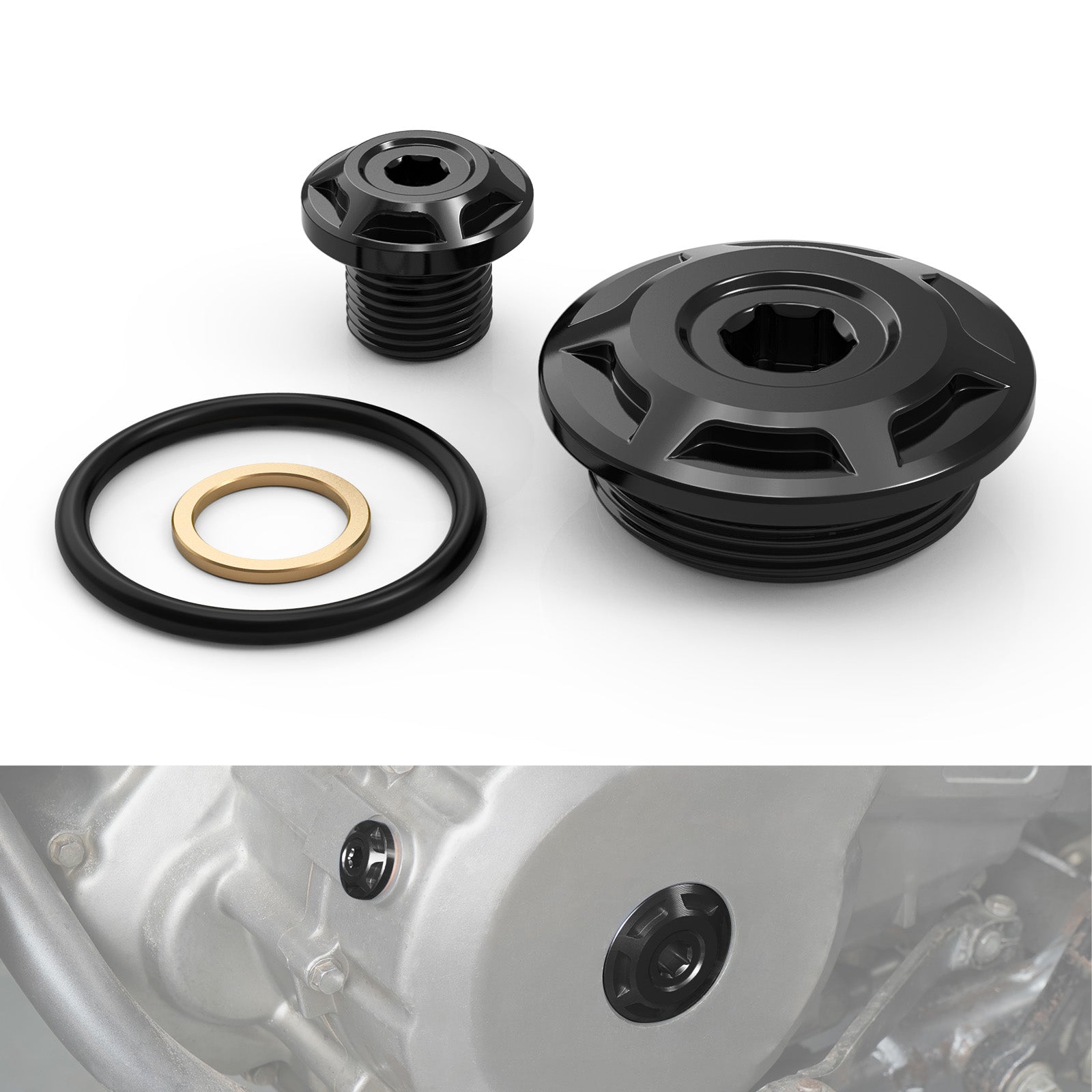 Engine Timing Crankshaft Inspection Plugs Caps For Suzuki DR650 S / SE 1996-2025