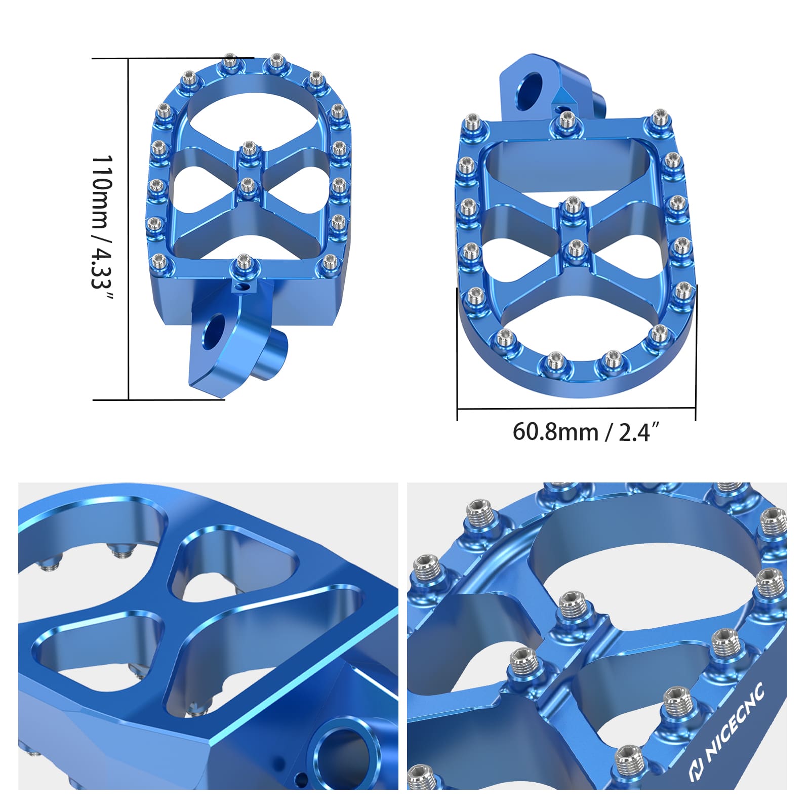 Enlarged Wide Foot Pegs Footrests Pedal For Suzuki DR650S / DR650SE 1996-2024