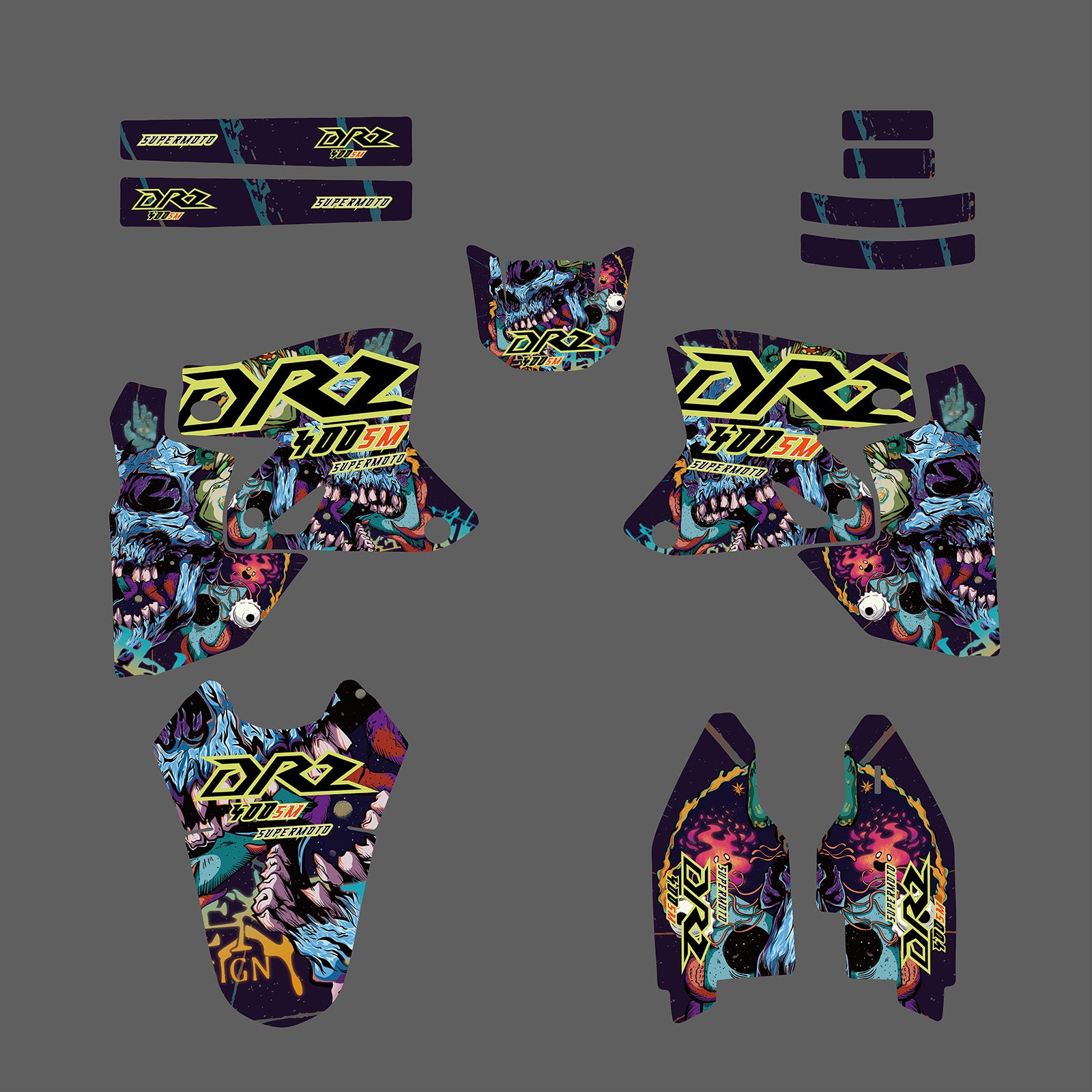 Motorcycle Full Graphic Decals Stickers Kit For Suzuki DRZ400SM 2000-2020