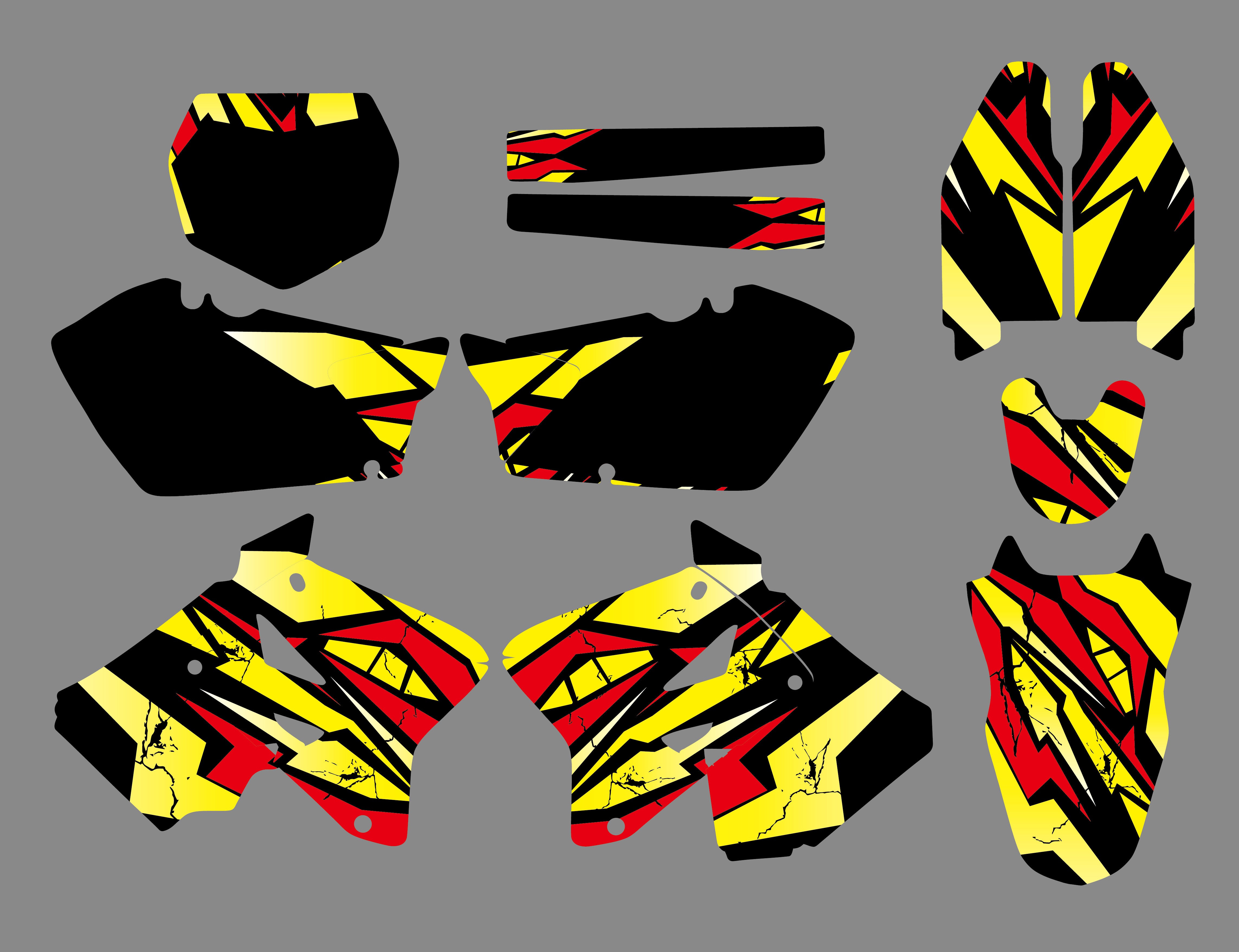 Motorcycle Full Graphic Decals Stickers Set For Suzuki RM125/RM250 2001-2012
