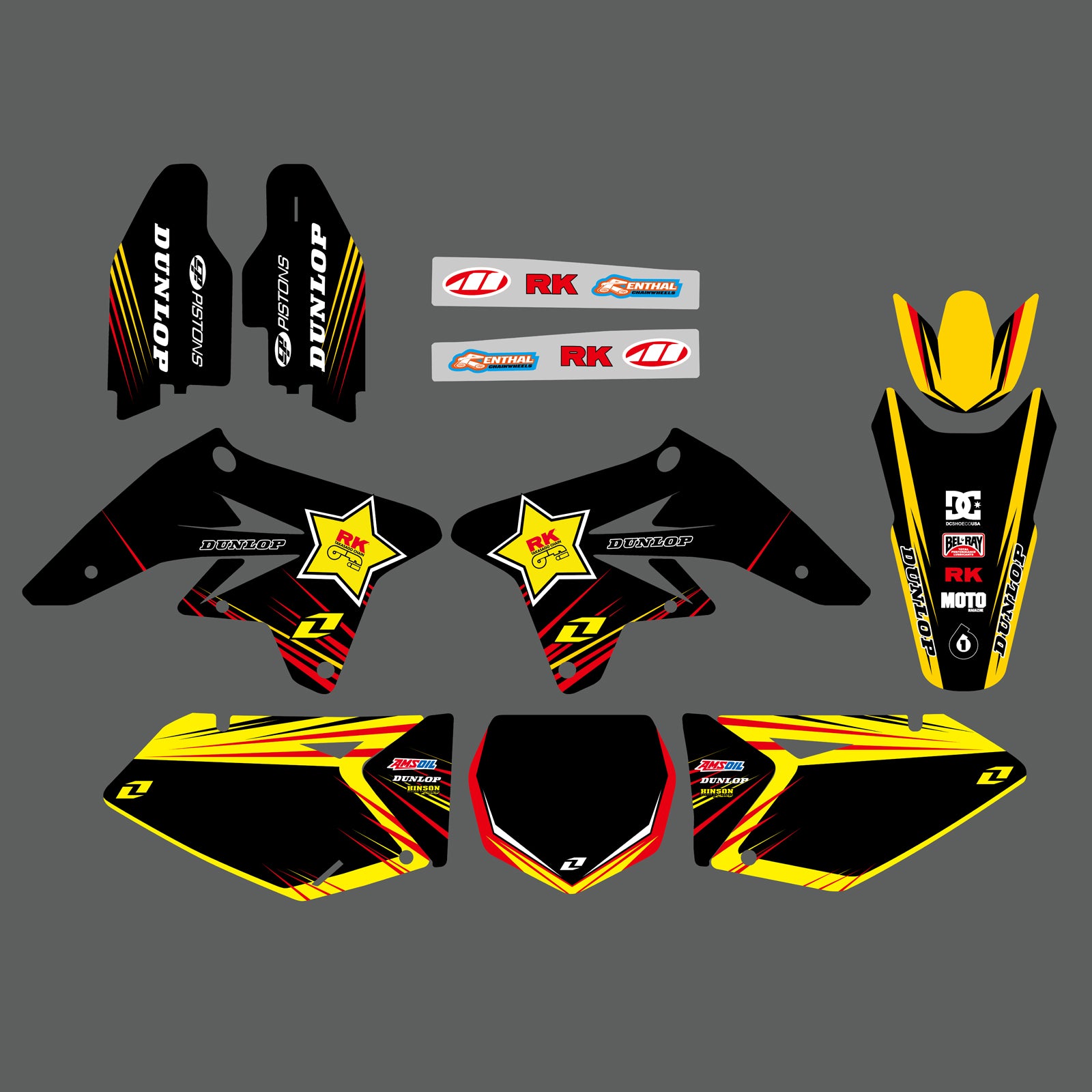 Full Graphics Background Decal Sticker Kit For SUZUKI RMZ250 2007-2009