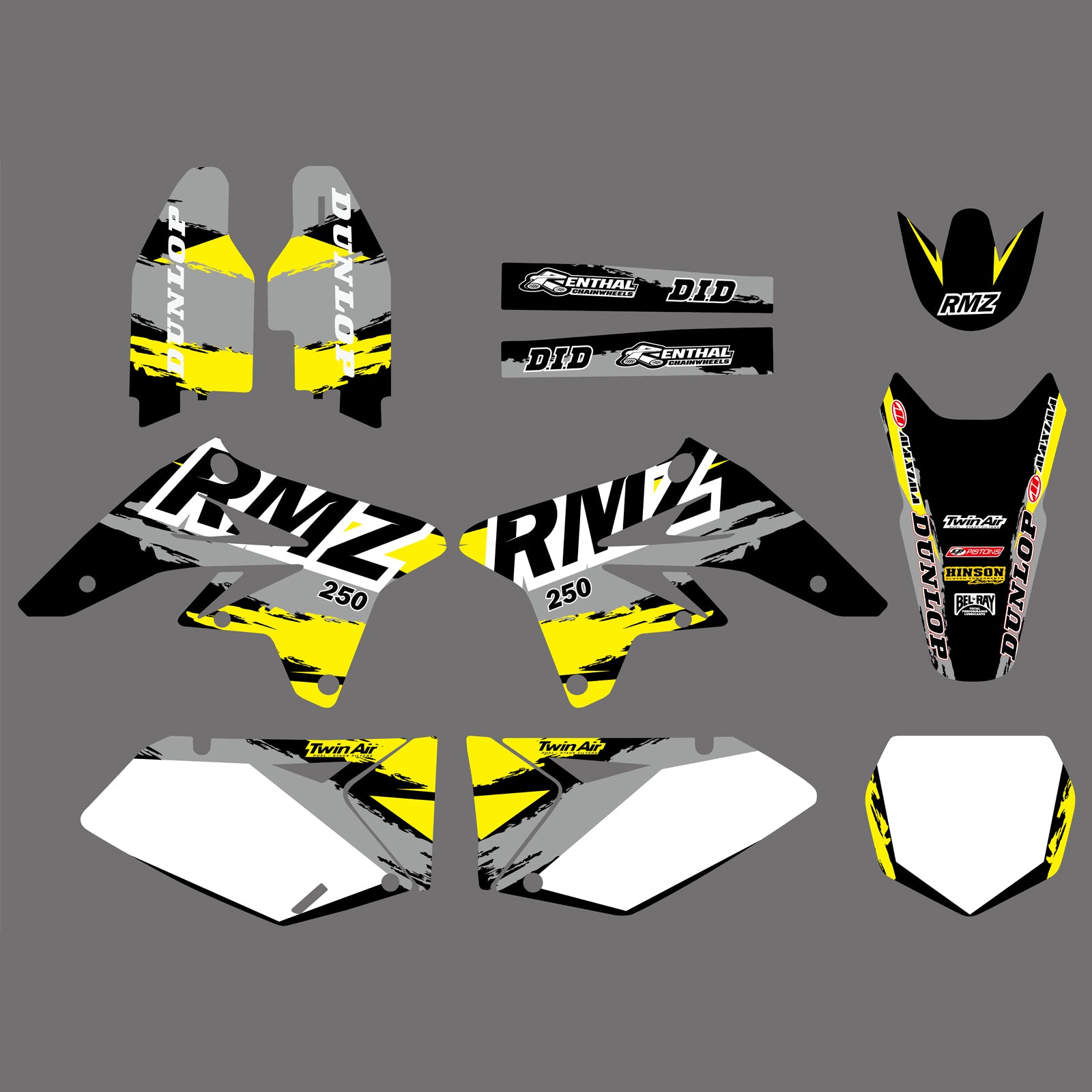 Motorcycle Graphics Backgrounds Decals Stickers for Suzuki RMZ250 07-09
