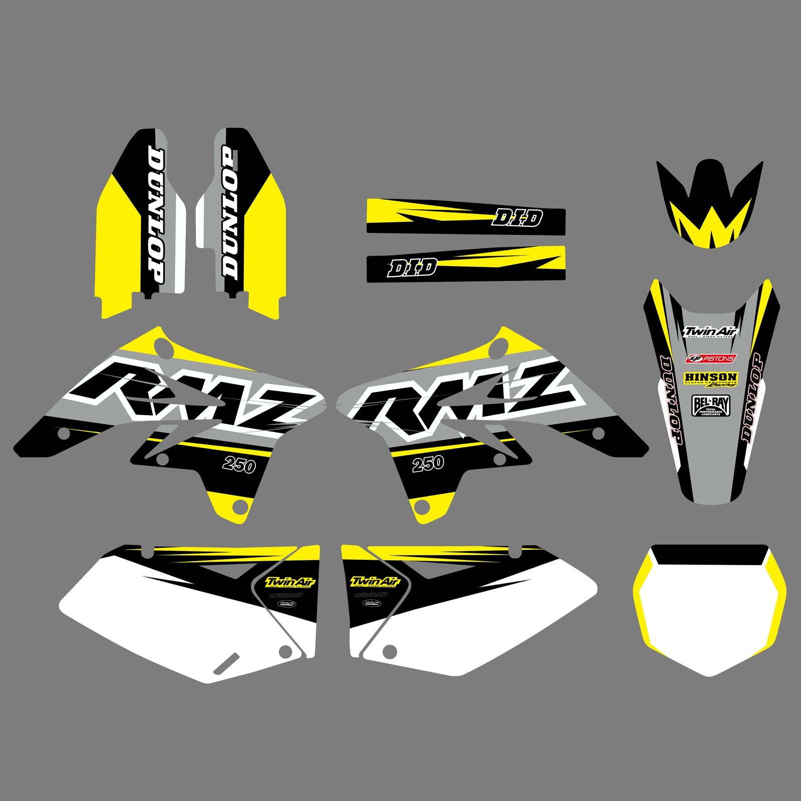 Motorcycle Graphics Backgrounds Decals Stickers for Suzuki RMZ250 07-09