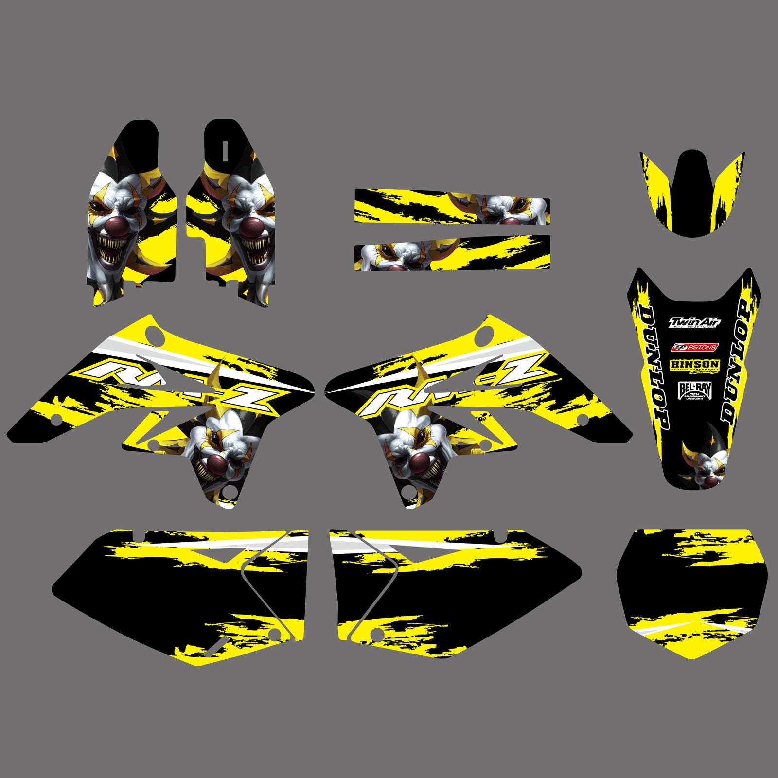 Motorcycle Background Sticker Decal Kits For Suzuki RMZ250 2007-2009