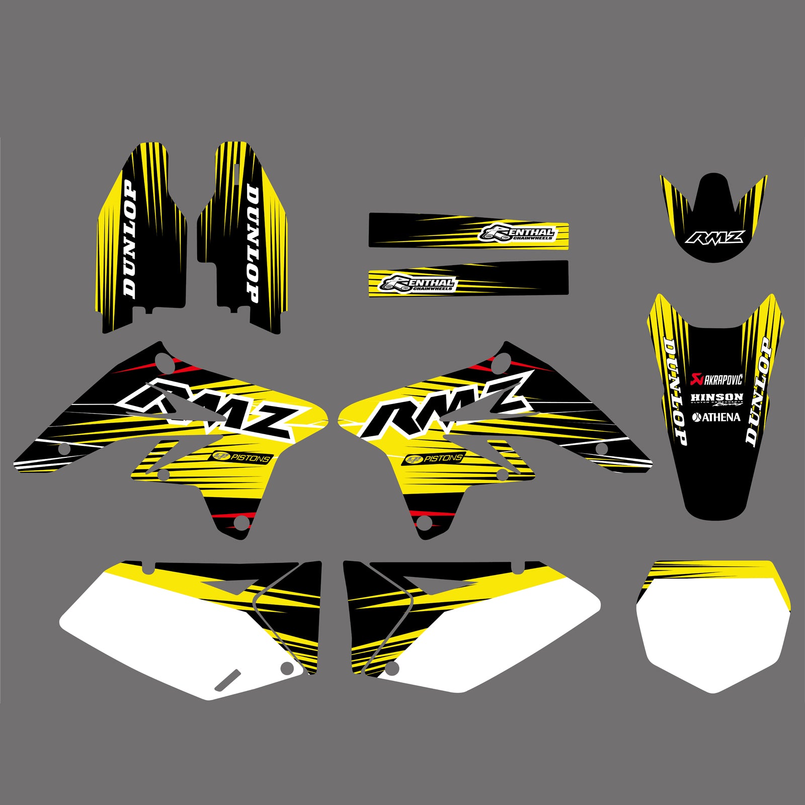 Motorcycle Background Sticker Decal Kits For Suzuki RMZ250 2007-2009