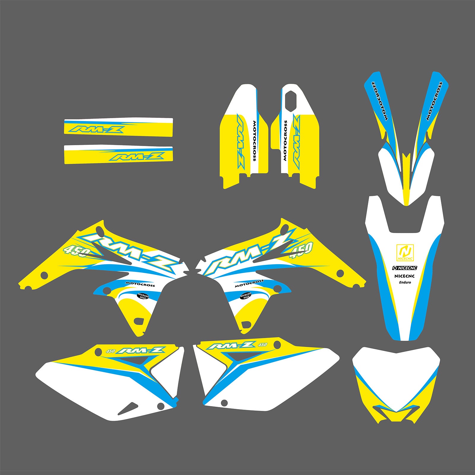 Motorcycle Full Graphics Decals Stickers Kit For Suzuki RMZ450 2008-2017