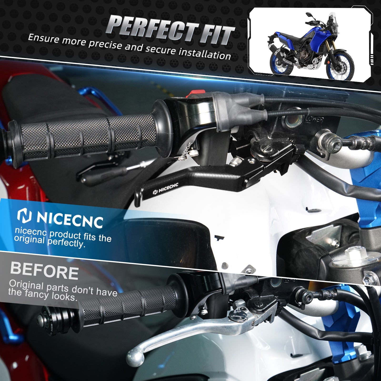 Shorty Brake Clutch Lever for Yamaha Tenere700 / XTZ700 2019-2025 XSR700 2018-2024 MT-07 2018-2020