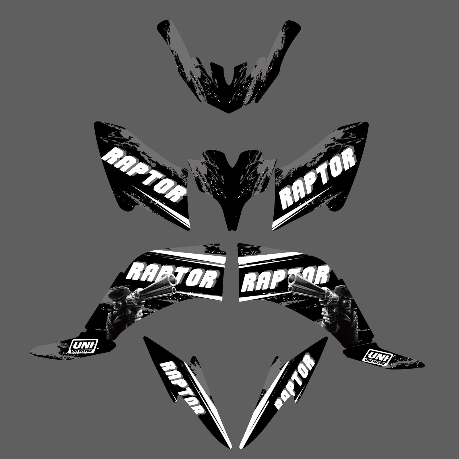 Team Graphics Background Decal Sticker For YAMAHA Raptor 125/250 2008-2013
