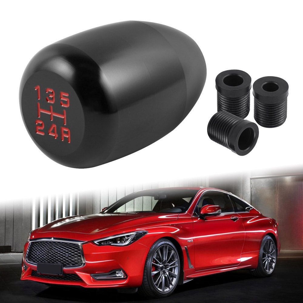 Manual Car Universal 5 Speed Gear Shift Knob Shifter Aluminum Black Lever Stick