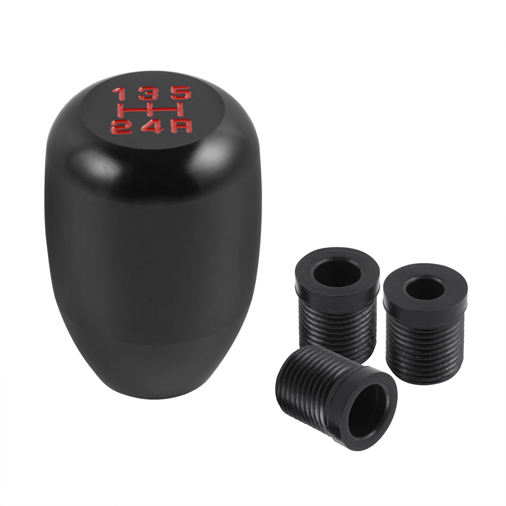 Manual Car Universal 5 Speed Gear Shift Knob Shifter Aluminum Black Lever Stick