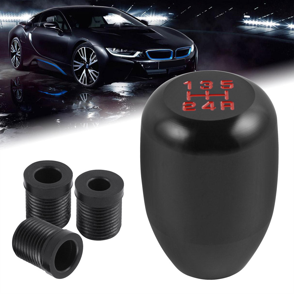 Manual Car Universal 5 Speed Gear Shift Knob Shifter Aluminum Black Lever Stick
