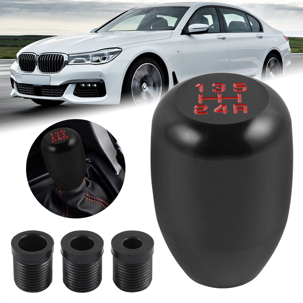 Manual Car Universal 5 Speed Gear Shift Knob Shifter Aluminum Black Lever Stick