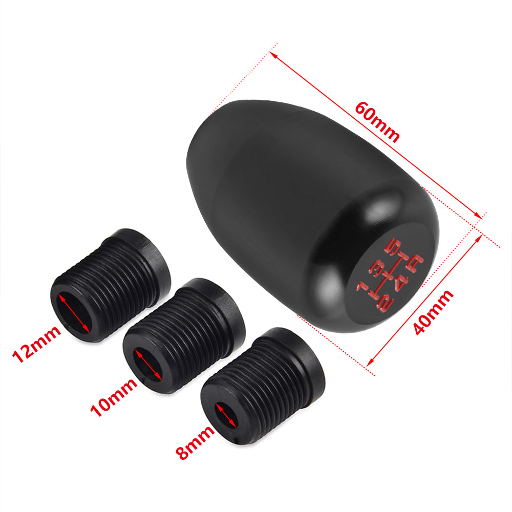 Manual Car Universal 5 Speed Gear Shift Knob Shifter Aluminum Black Lever Stick