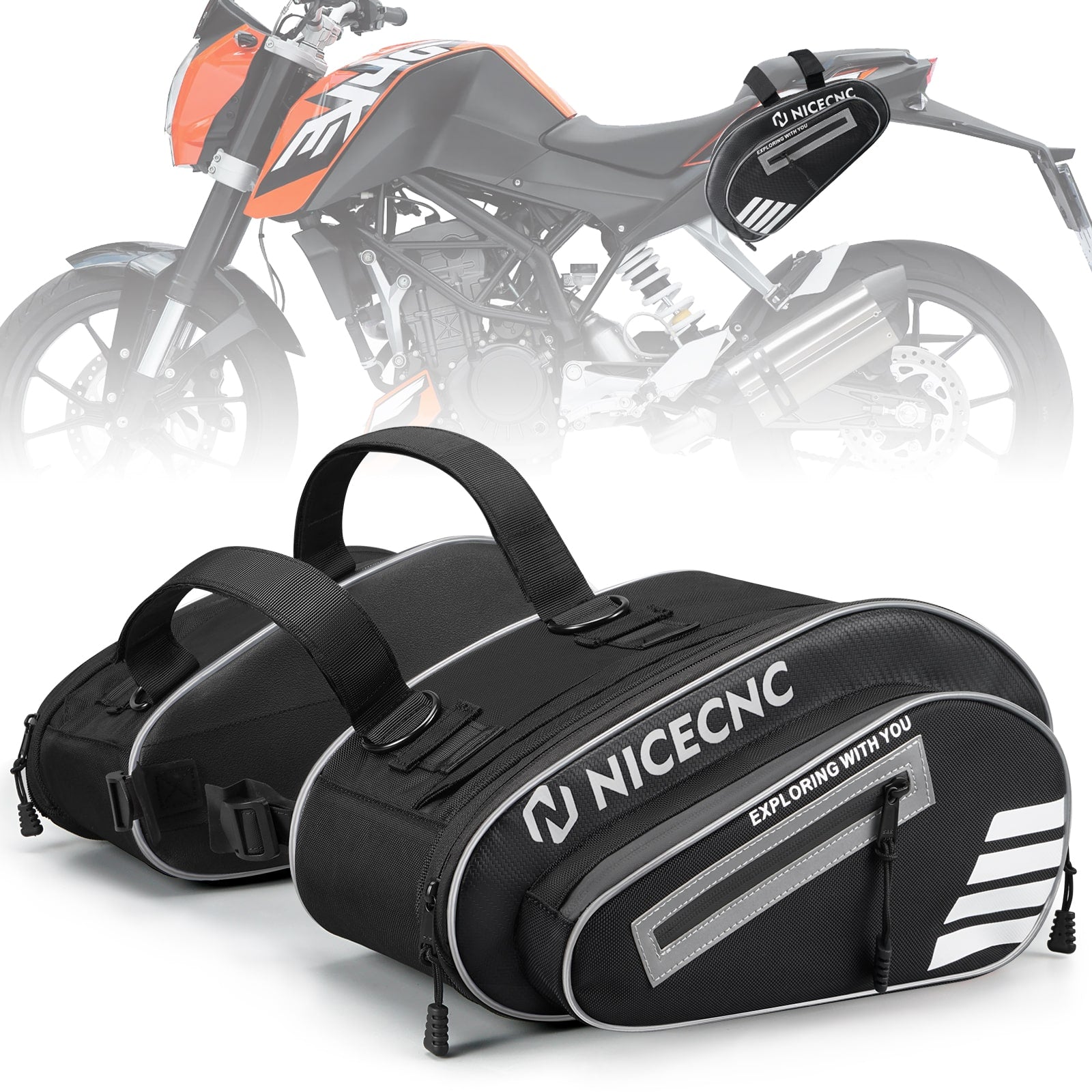 Universal Motorcycle Saddlebags 36L Large Capacity Multiple Pockets
