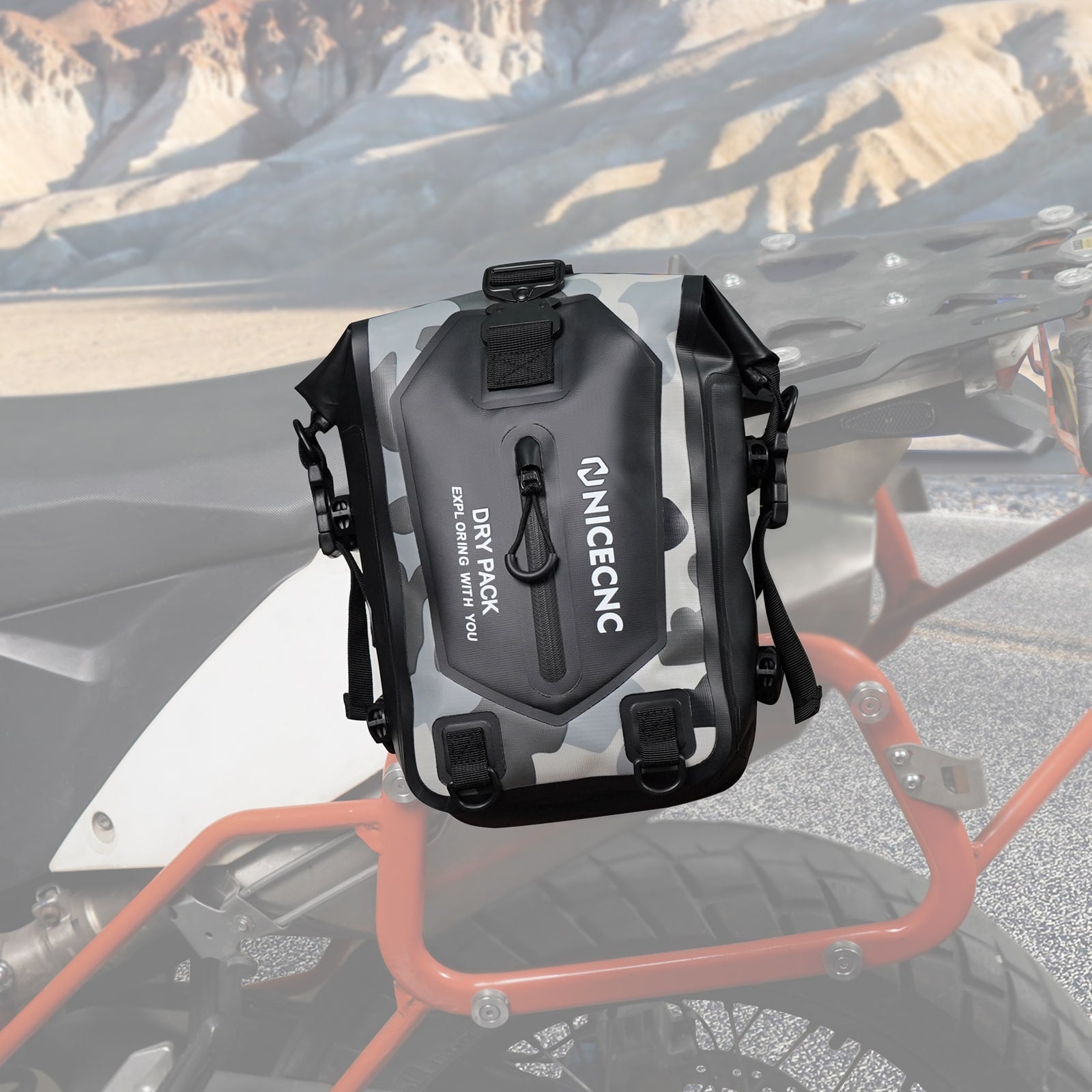 Universal Motorcycle ATV Dry Tail Bag Waterproof Storage Sissy Bar Luggage Bag