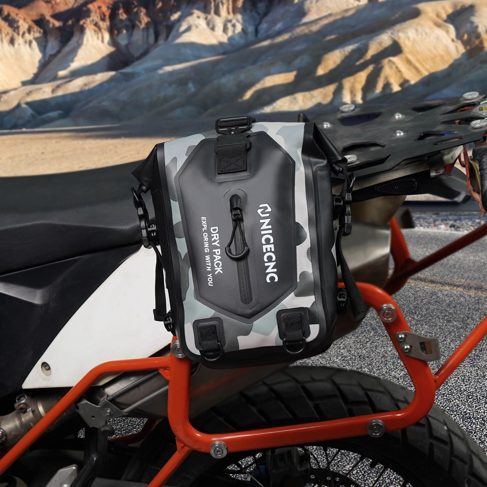 Universal Motorcycle ATV Dry Tail Bag Waterproof Storage Sissy Bar Luggage Bag