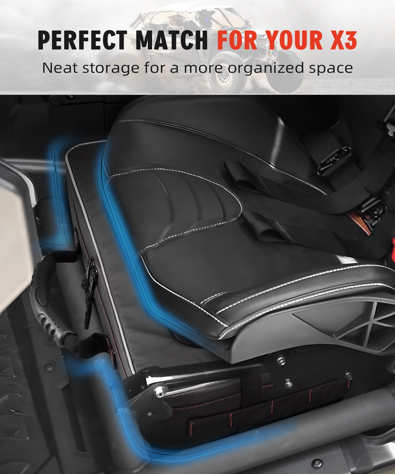 Under Seat Storage Tool Bag 600D PVC Synthetic Oxford Fabric