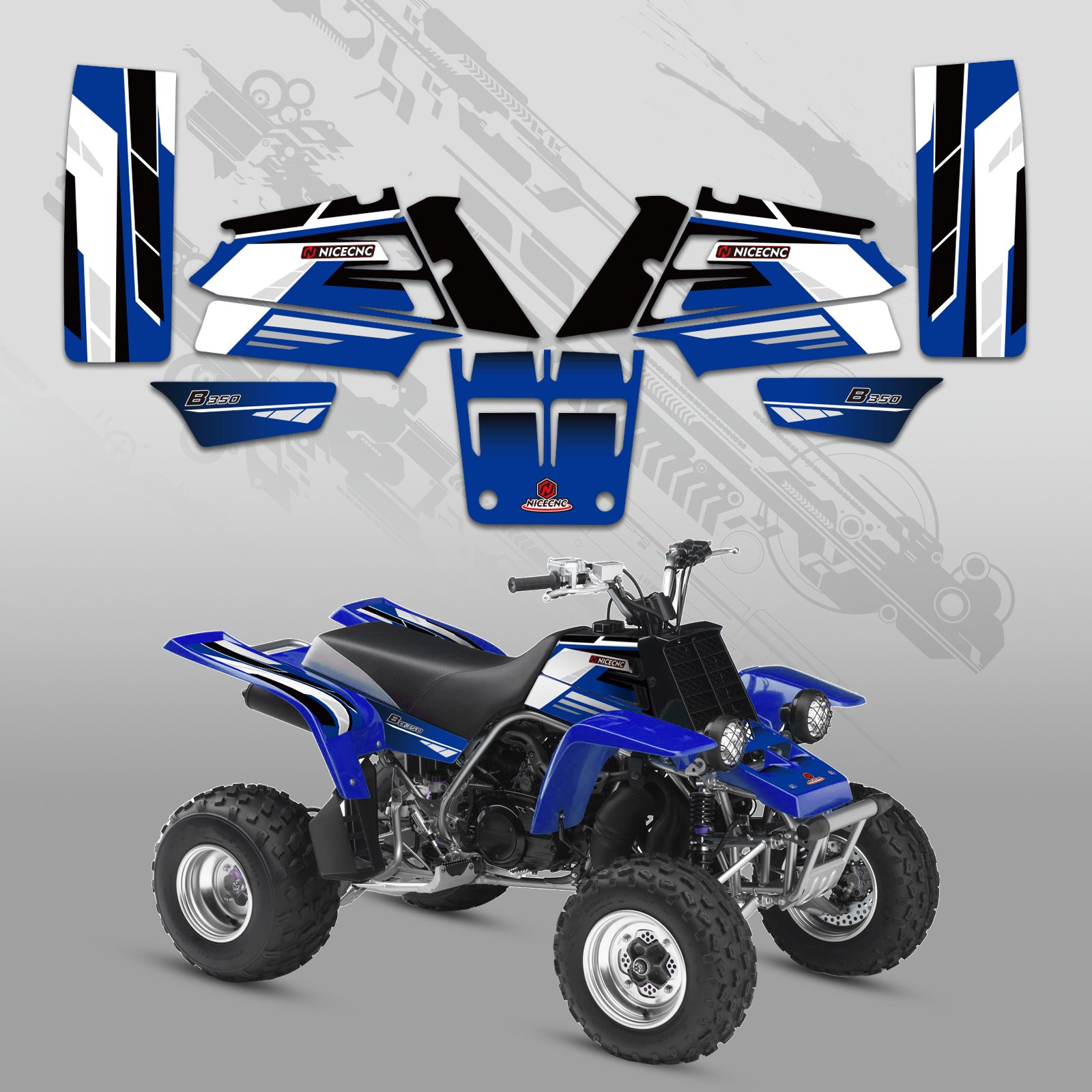 ATV Full Graphics Decals Stickers Kit For YAMAHA BANSHEE 350 1987-2006